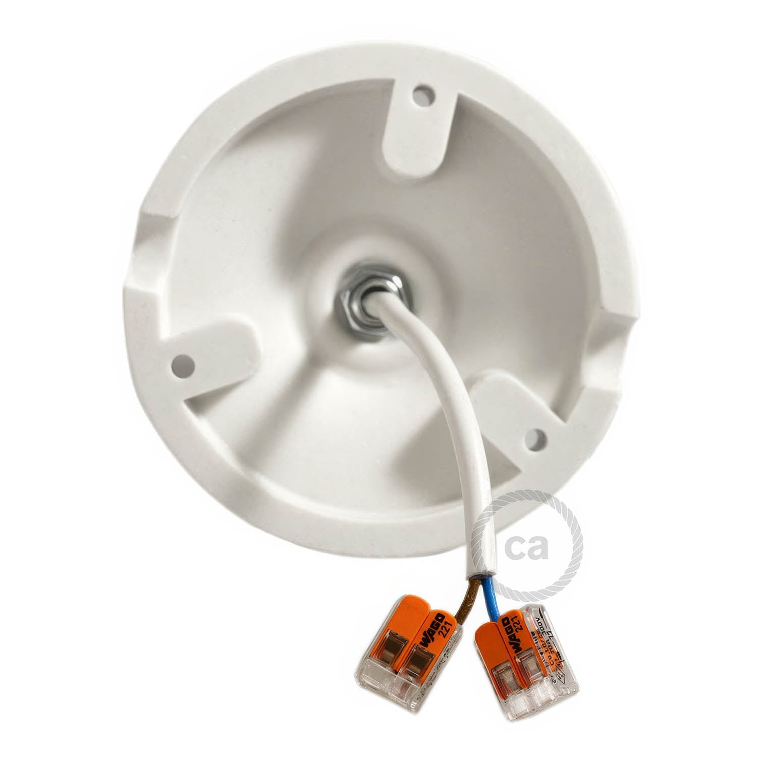 Fermaluce Color, il punto luce colorato in porcellana da parete o soffitto - Nero