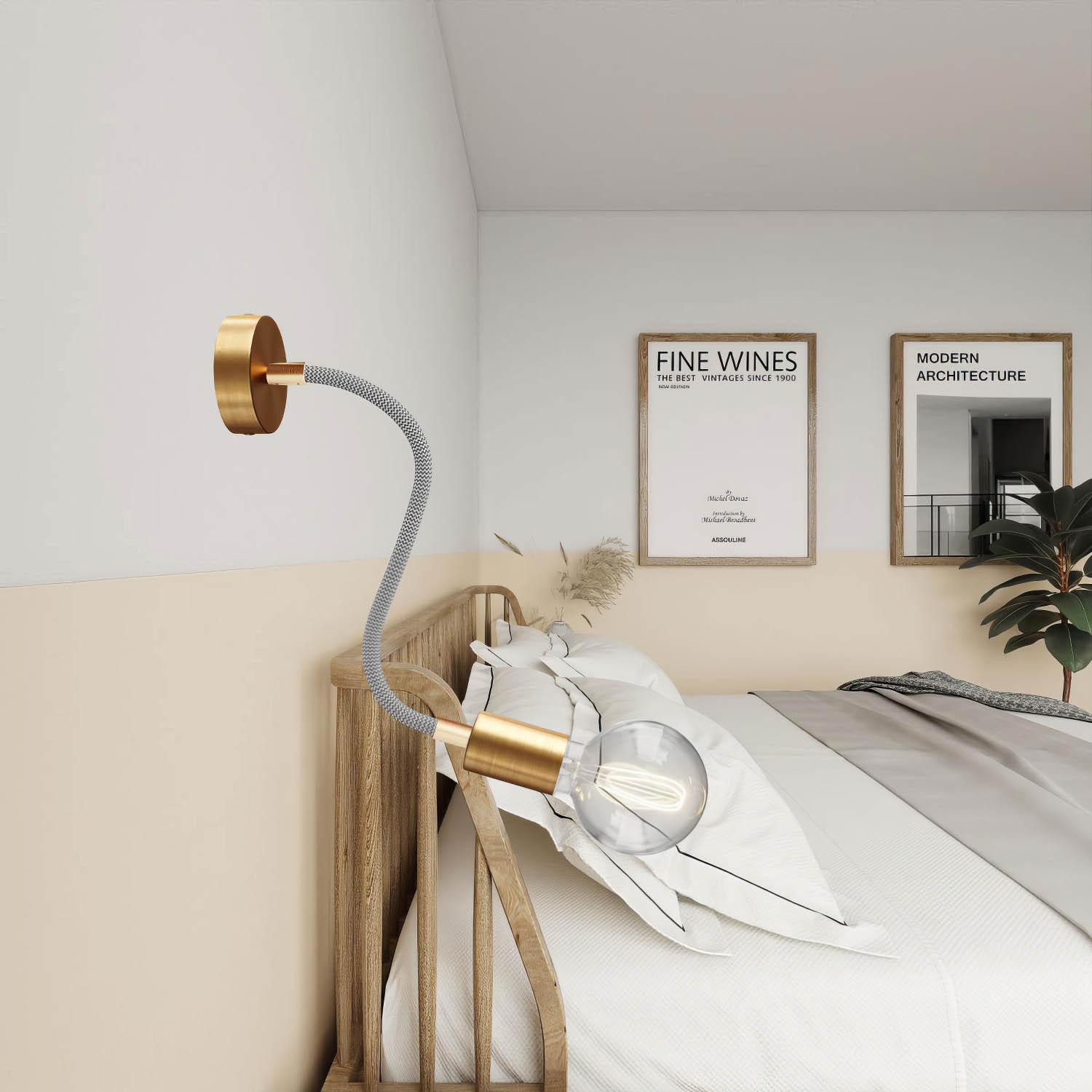 Kit Creative Flex tubo flessibile di estensione rivestito in tessuto RM75 Titanio con terminali metallici Bronzo satinato 30 cm