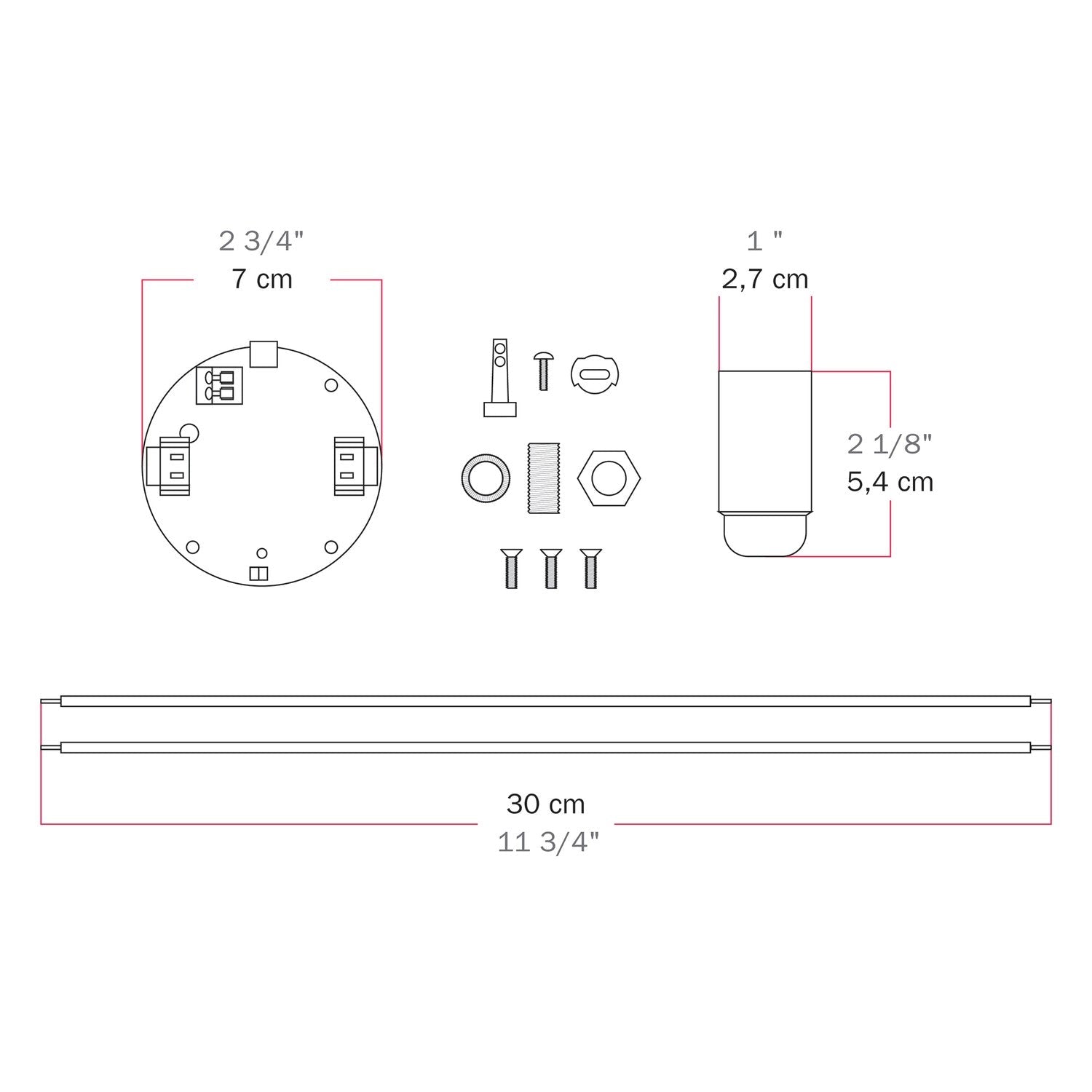 Kit elettronico per lampade a batteria 5V USB-C con portalampada E14 liscio - Bianco