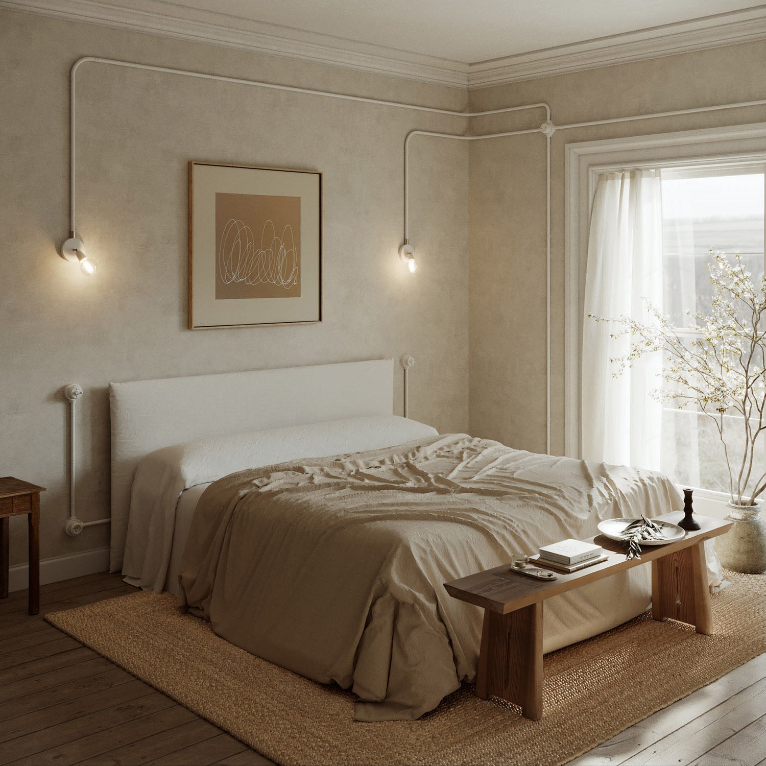 Kit interruttore/deviatore con dado a farfalla e base per Creative-Tubes in porcellana bianca Rosso 2