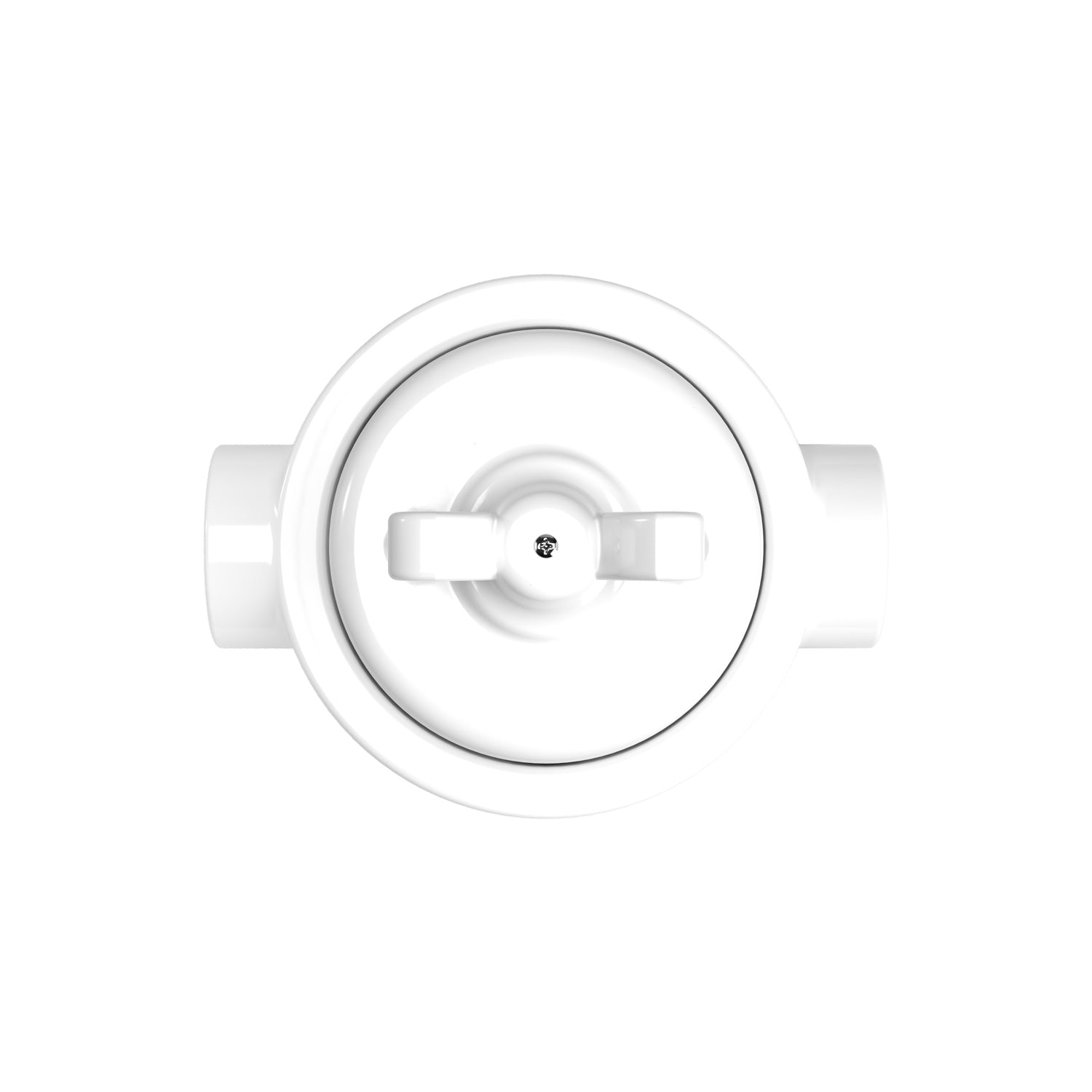 Kit interruttore/deviatore con dado a farfalla e base per Creative-Tubes in porcellana bianca Bianco 2 in linea