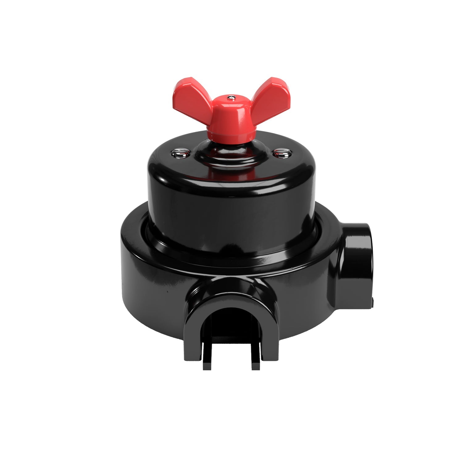 Kit interruttore/deviatore con dado a farfalla e base per Creative-Tubes in porcellana nera Rosso 2