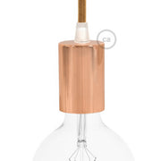 Kit portalampada E27 cilindrico in metallo - Rame Conico