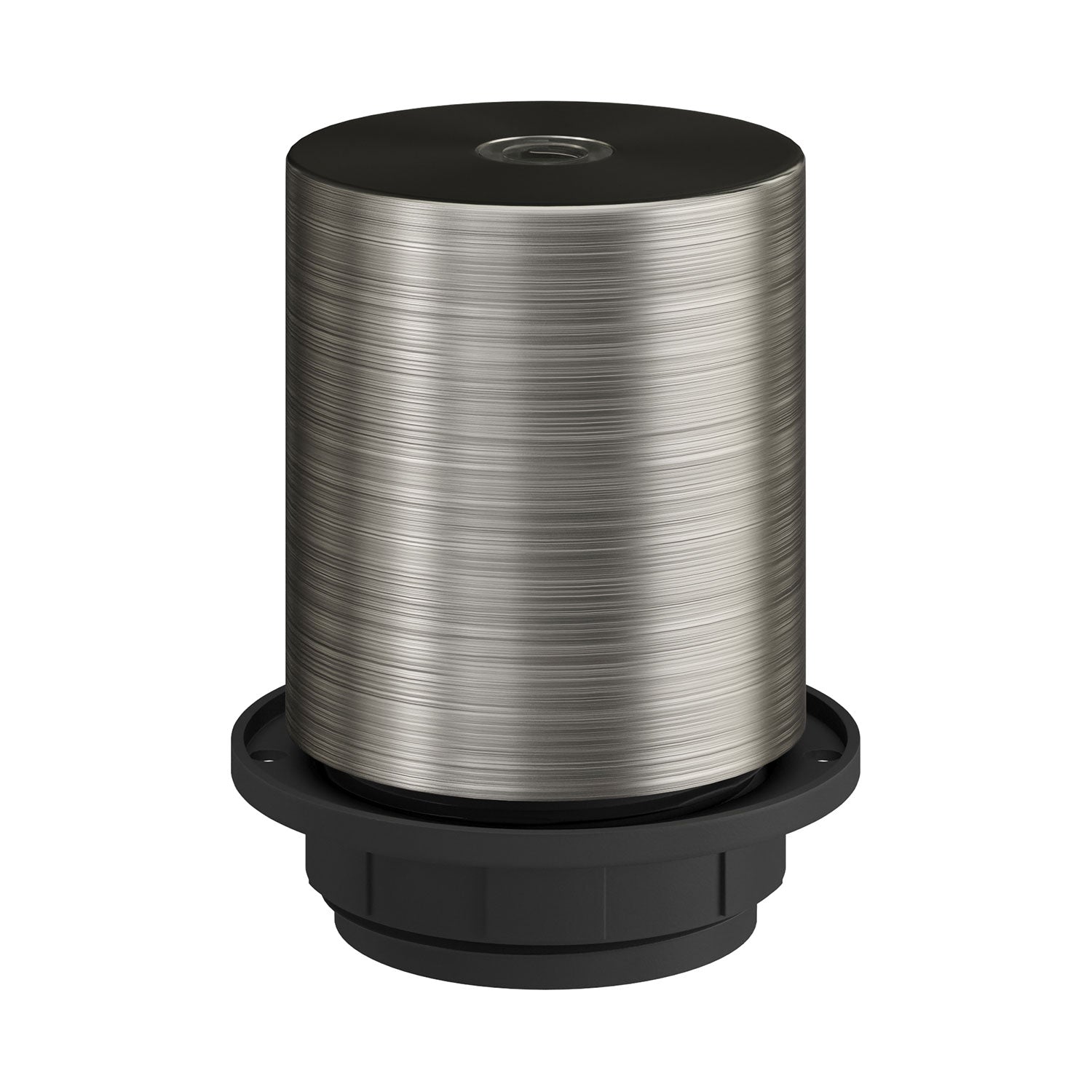 Kit portalampada E27 semifilettato in metallo con serracavo nascosto - Titanio satinato