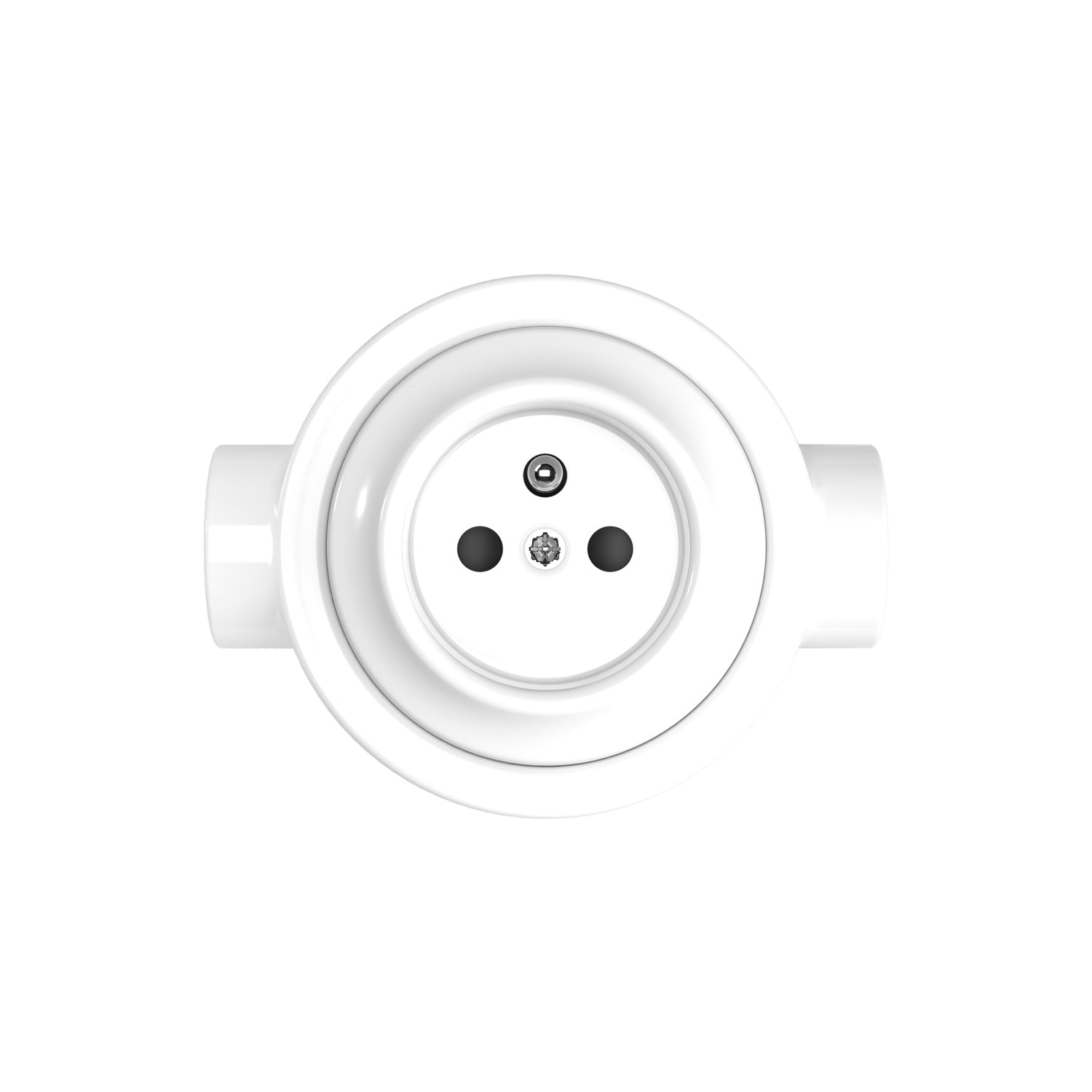 Kit presa a muro di tipo francese e base per Creative-Tubes in porcellana - Bianco 2 in linea