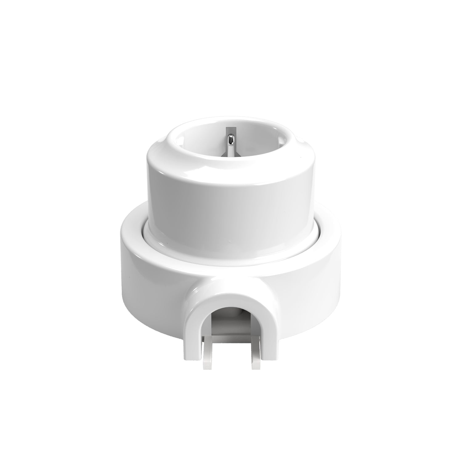 Kit presa Schuko da parete e base per Creative-Tubes in porcellana - Bianco 1