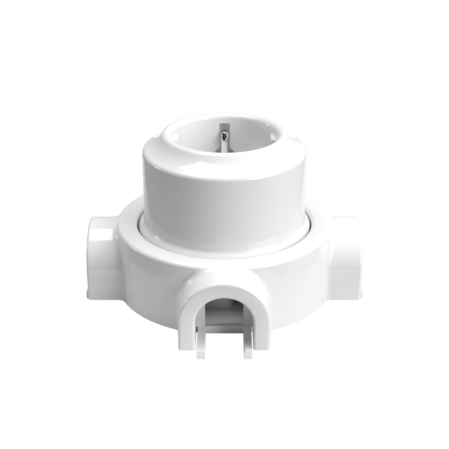 Kit presa Schuko da parete e base per Creative-Tubes in porcellana - Bianco 3