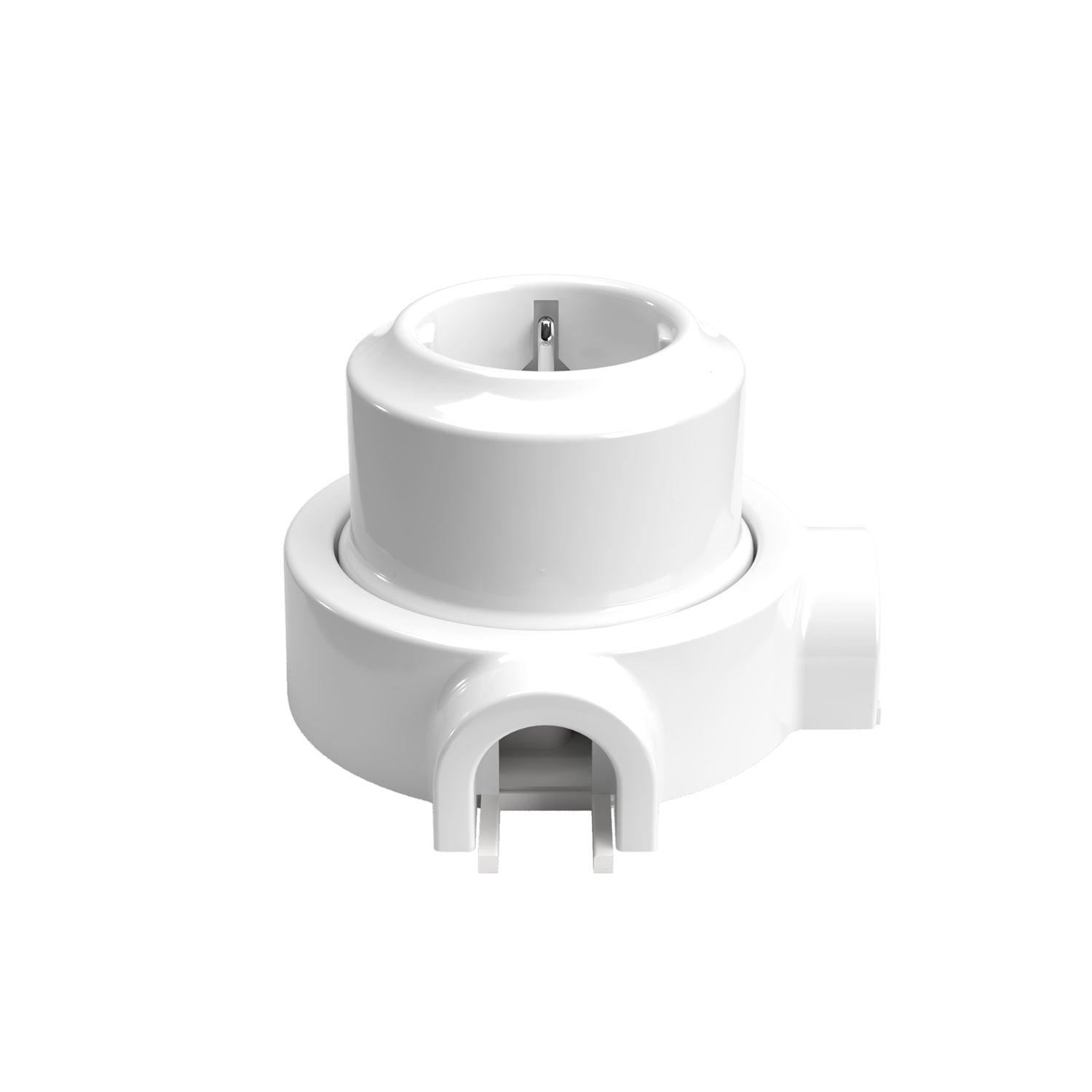 Kit presa Schuko da parete e base per Creative-Tubes in porcellana - Bianco 2