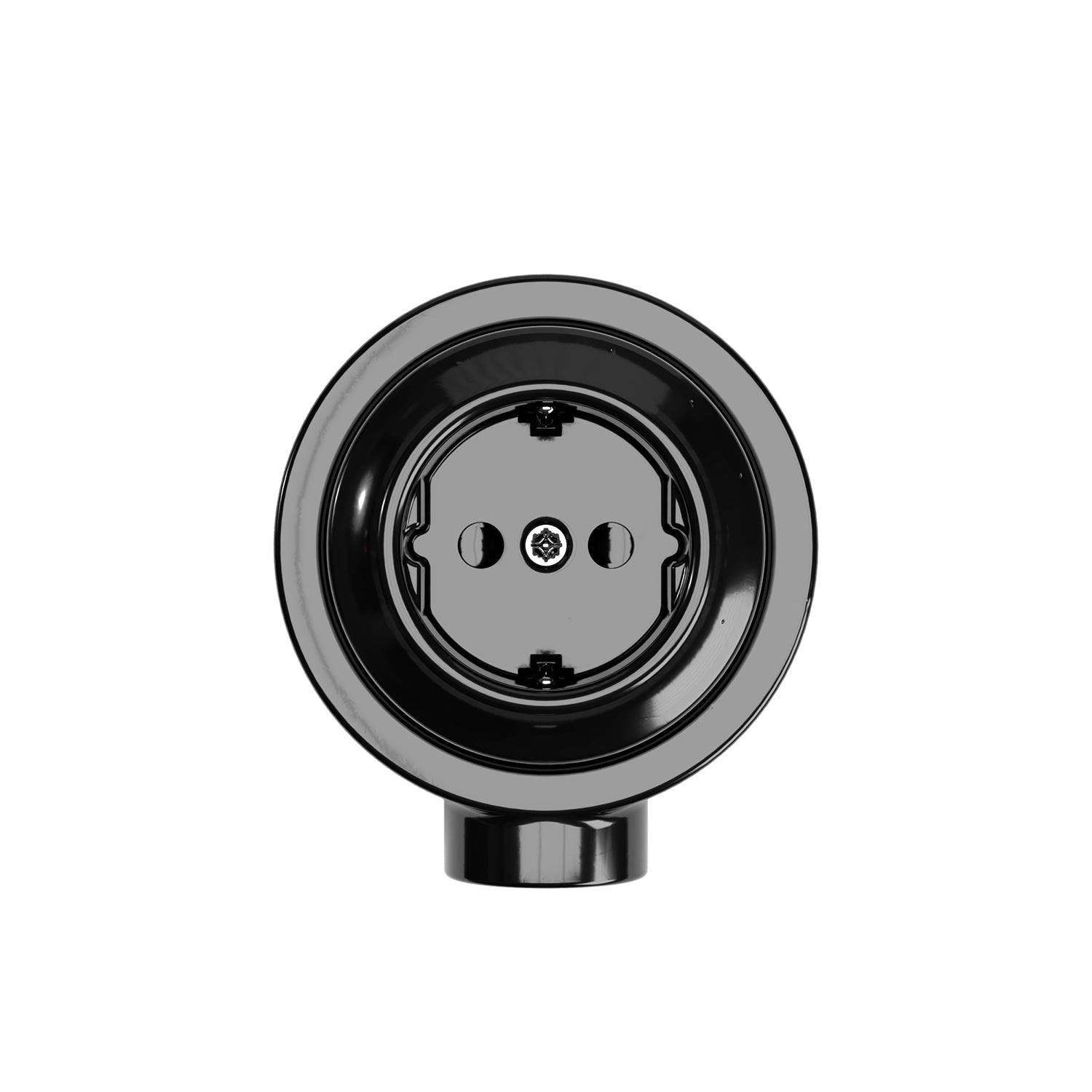 Kit presa Schuko da parete e base per Creative-Tubes in porcellana - Nero 1