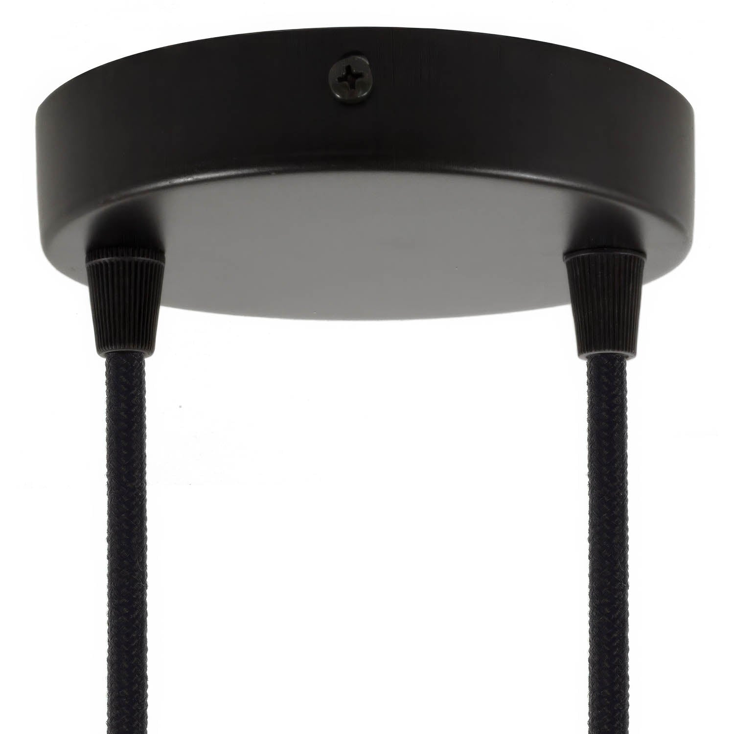 Kit rosone cilindrico in metallo a 2 fori - Nero Conico