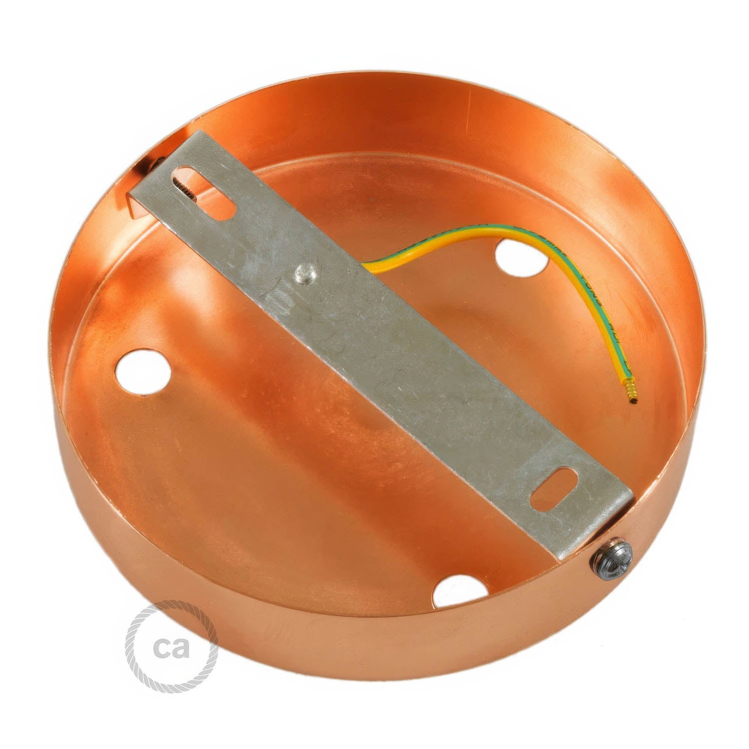 Kit rosone cilindrico in metallo a 3 fori - Rame satinato Conico