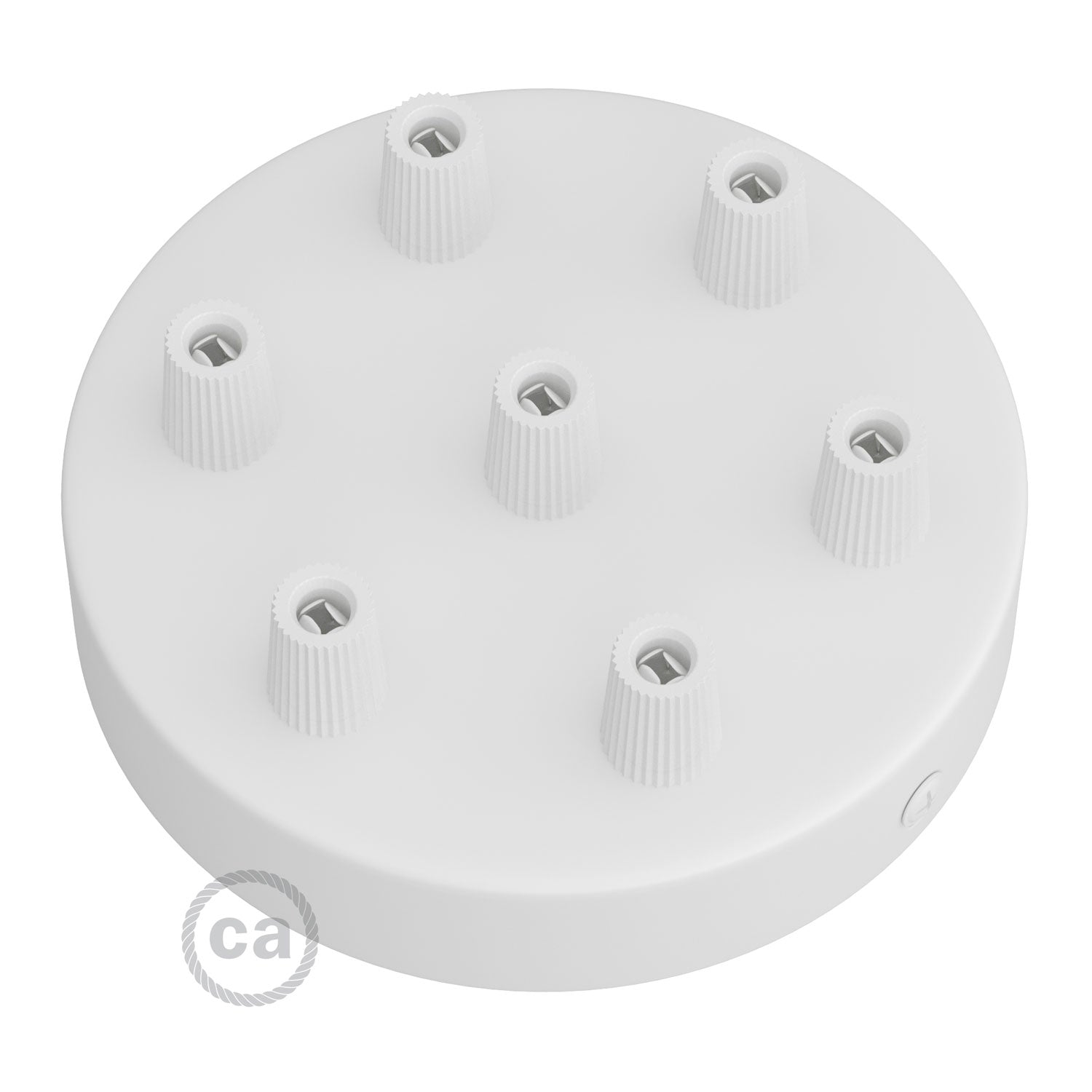 Kit rosone cilindrico in metallo a 7 fori - Bianco opaco Conico