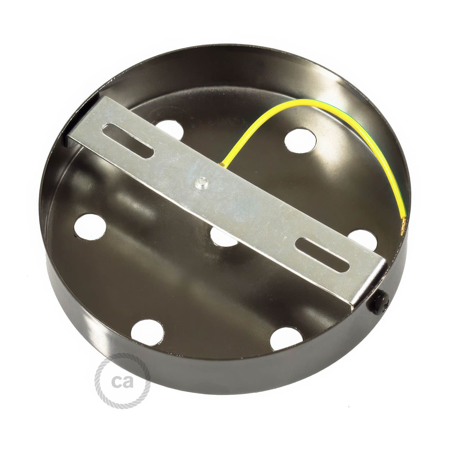 Kit rosone cilindrico in metallo a 7 fori - Nero perla Cilindrico