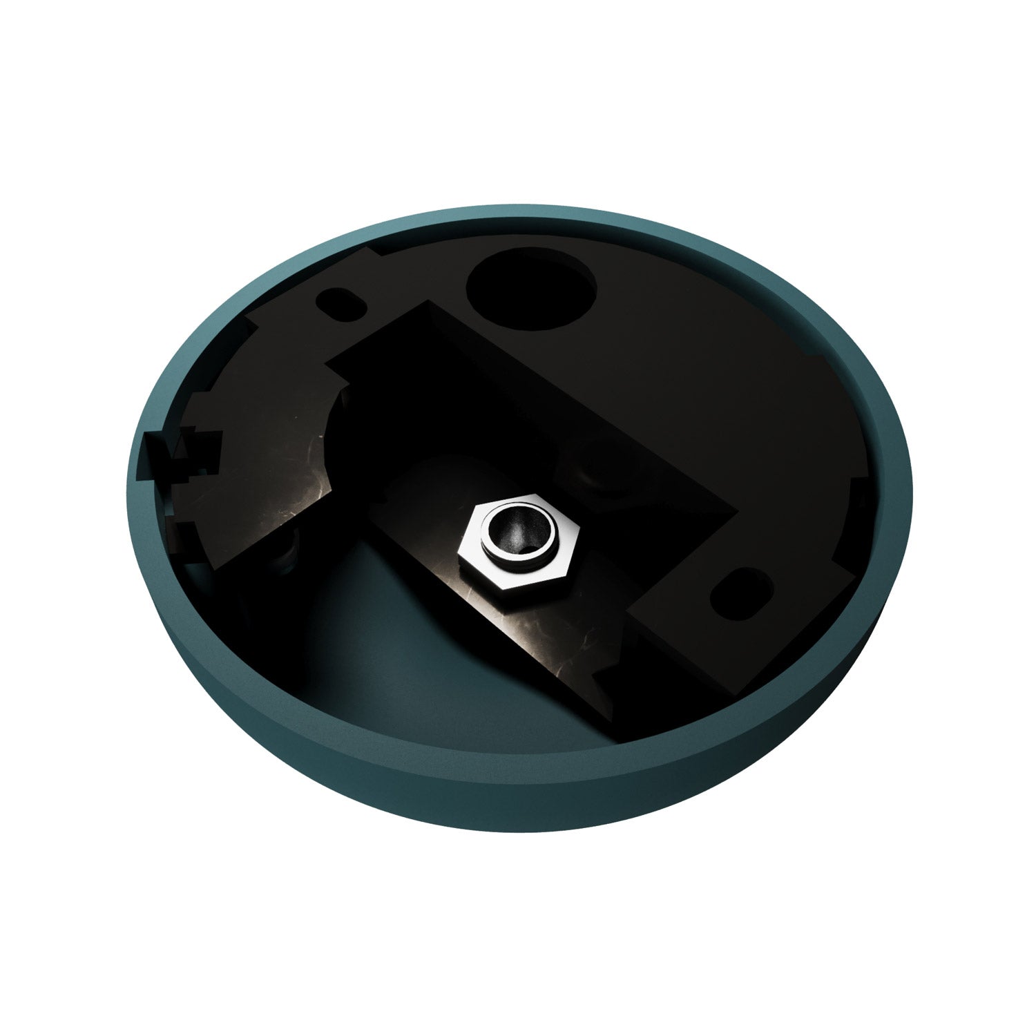 Kit rosone in silicone con foro centrale e predisposizione per foro laterale - Petrolio