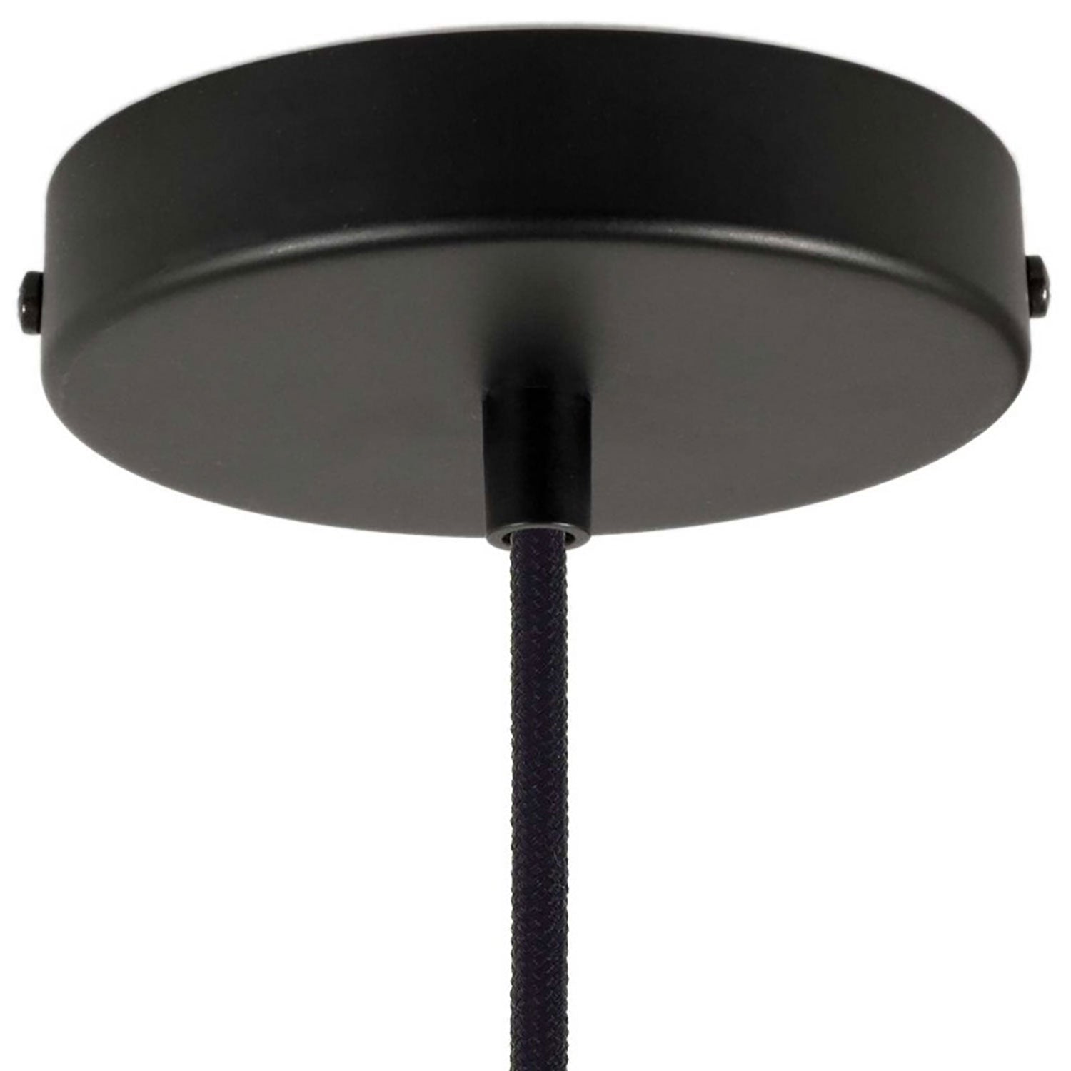 Lampada a sospensione completa di cavo tessile e doppio paralume Tub-E14 - Nero e Bronzo satinato