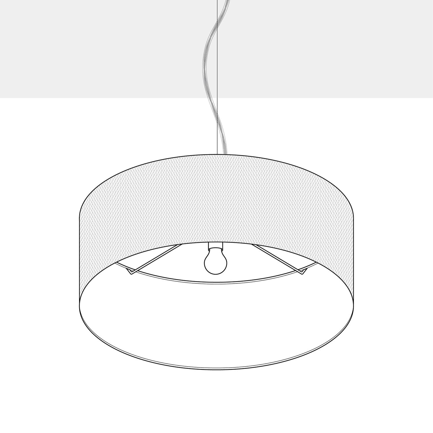 Lampada a sospensione con paralume in tessuto Cilindro Large - Made in Italy - Arenal Bordeaux No