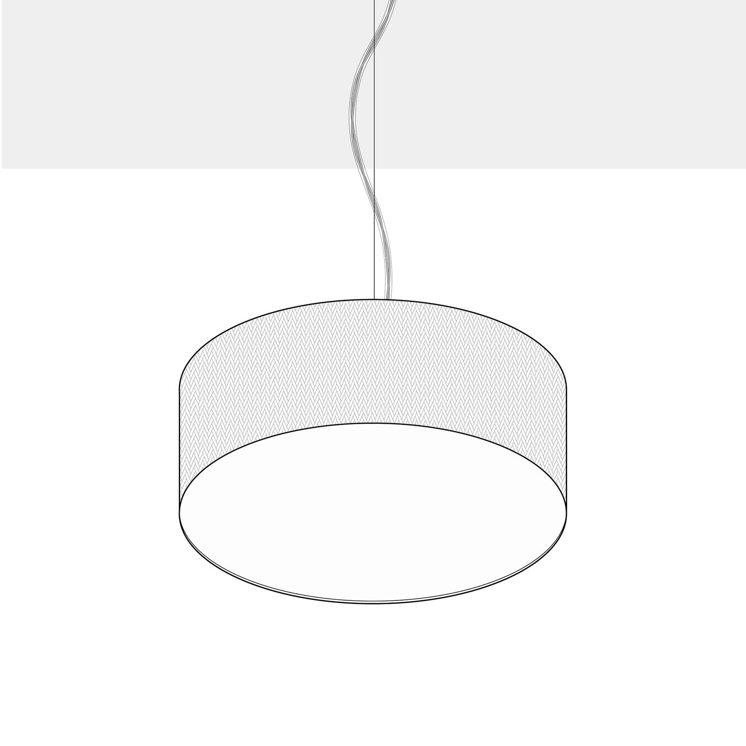 Lampada a sospensione con paralume in tessuto Cilindro Medium - Made in Italy - Lana Beige Si