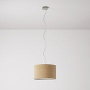 Lampada a sospensione con paralume in tessuto Cilindro Small - Made in Italy - Juta Naturale No
