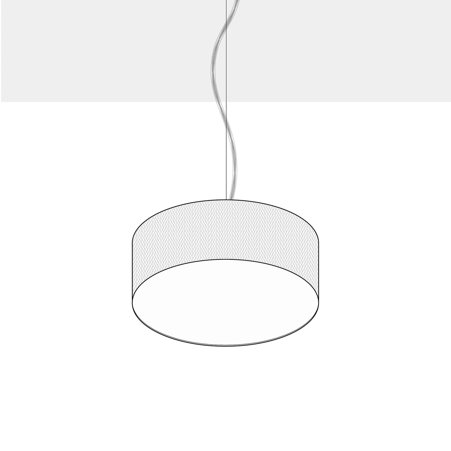 Lampada a sospensione con paralume in tessuto Cilindro Small - Made in Italy - Lana Blu Si