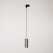 Lampada a sospensione con paralume Tub-E14 per binari - Titanio satinato