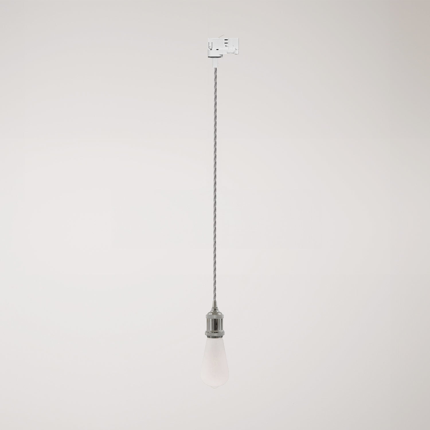 Lampada a sospensione vintage per binari con cavo trecciato - Cromo