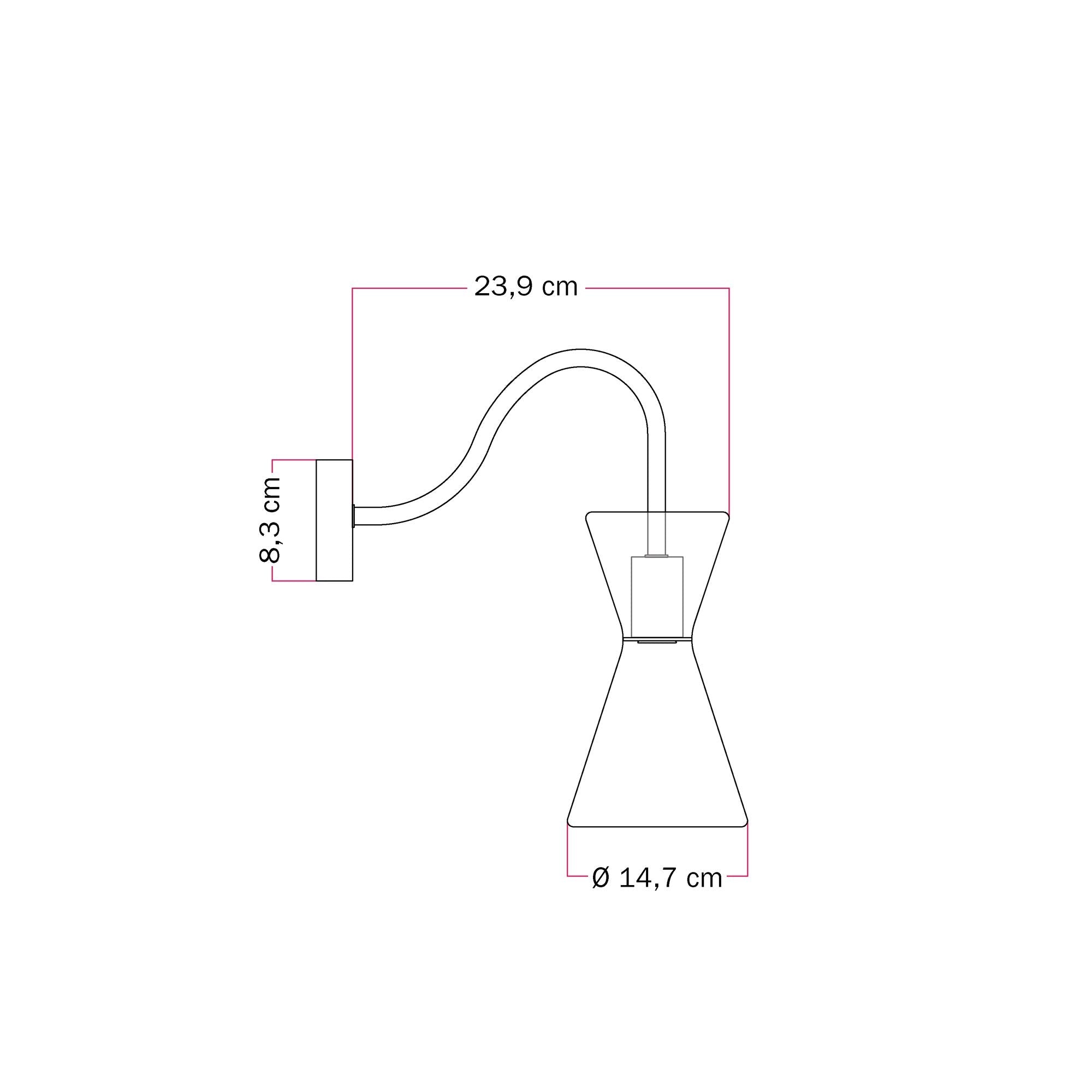 Lampada da parete Ghost Doppio cono con estensione a S - Bronzo satinato