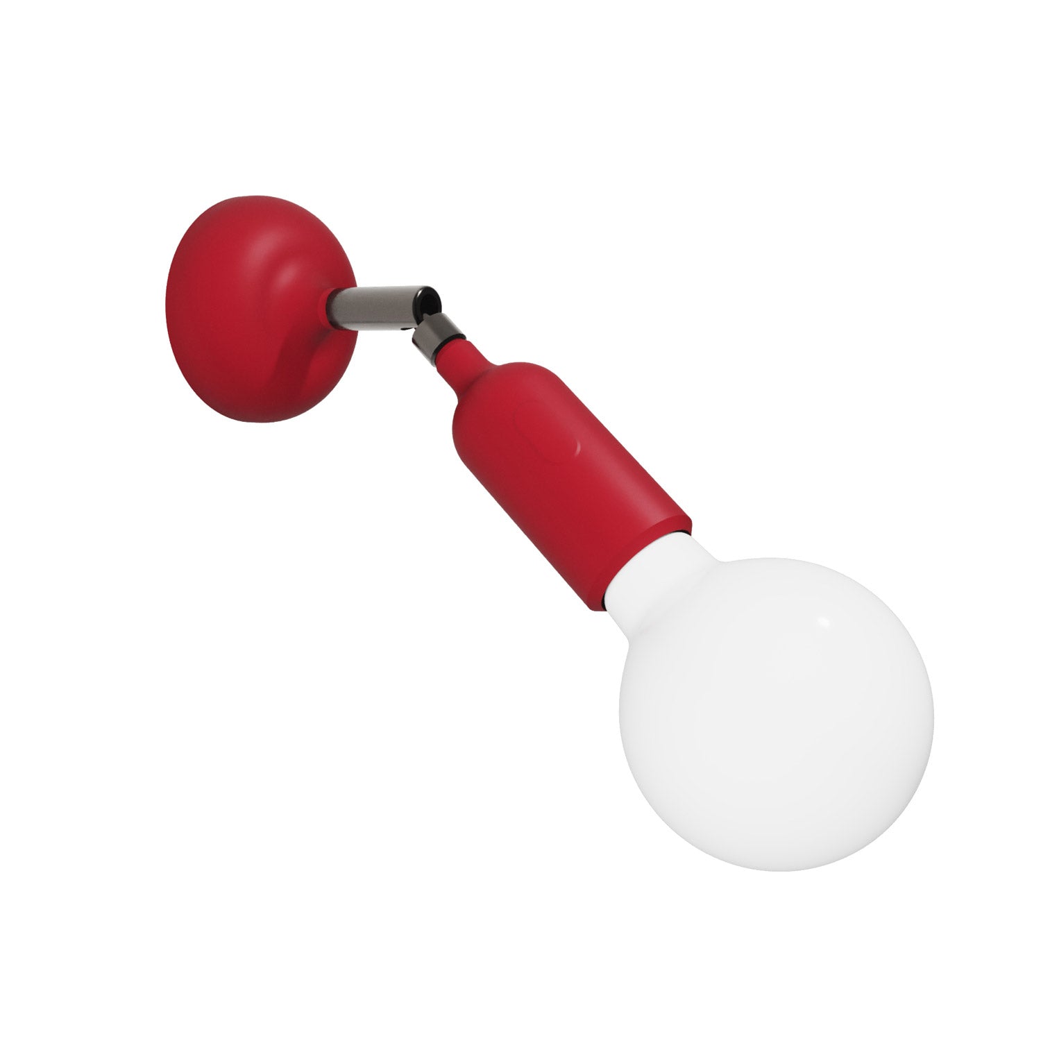 Lampada Fermaluce in silicone con snodo e con interruttore incorporato - Rosso