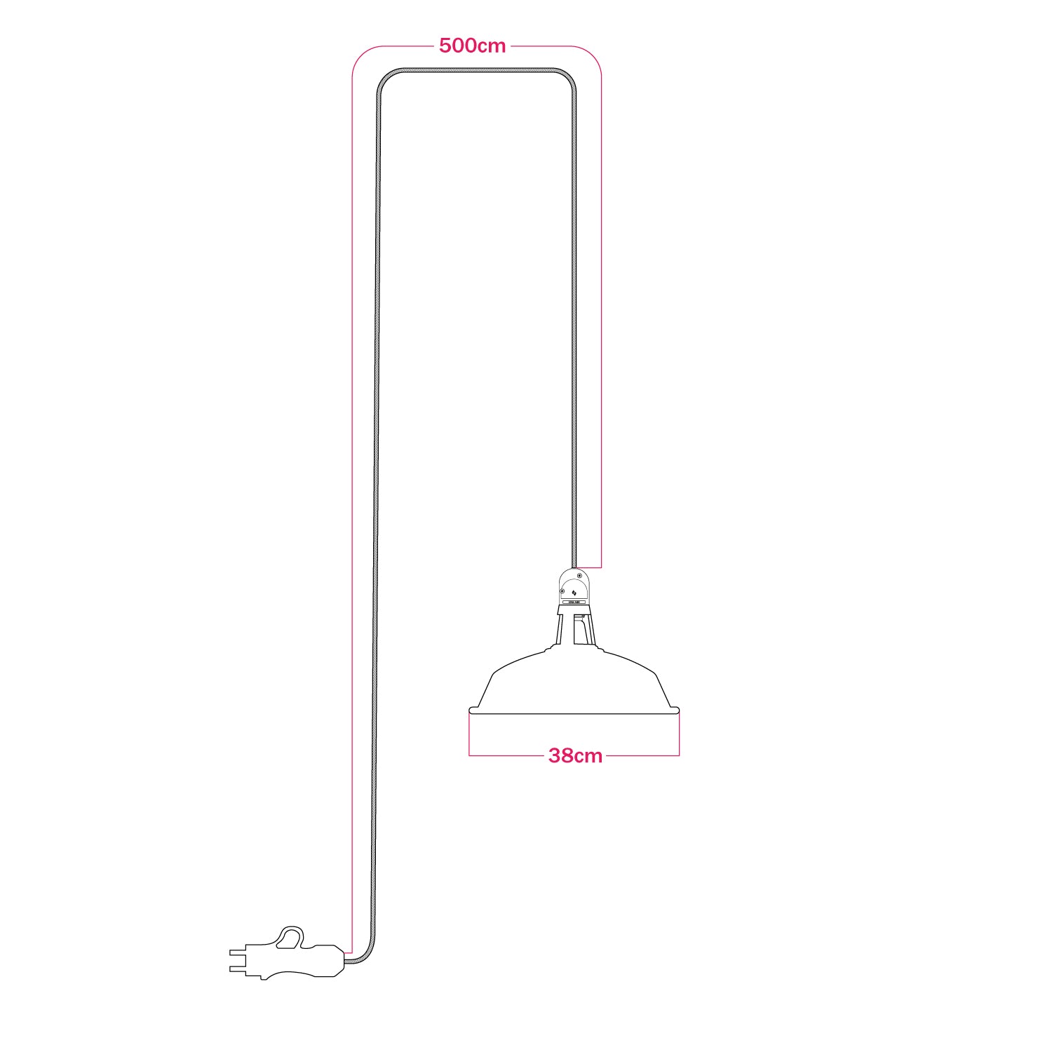 Lampada portatile da esterno Snake con paralume Harbour, 5 m cavo tessile, portalampada IP65 waterproof - Petrolio