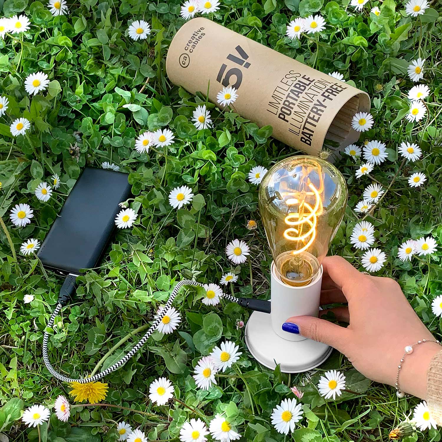 Lampada portatile in confezione regalo SI! a 5 volt - Bianco opaco