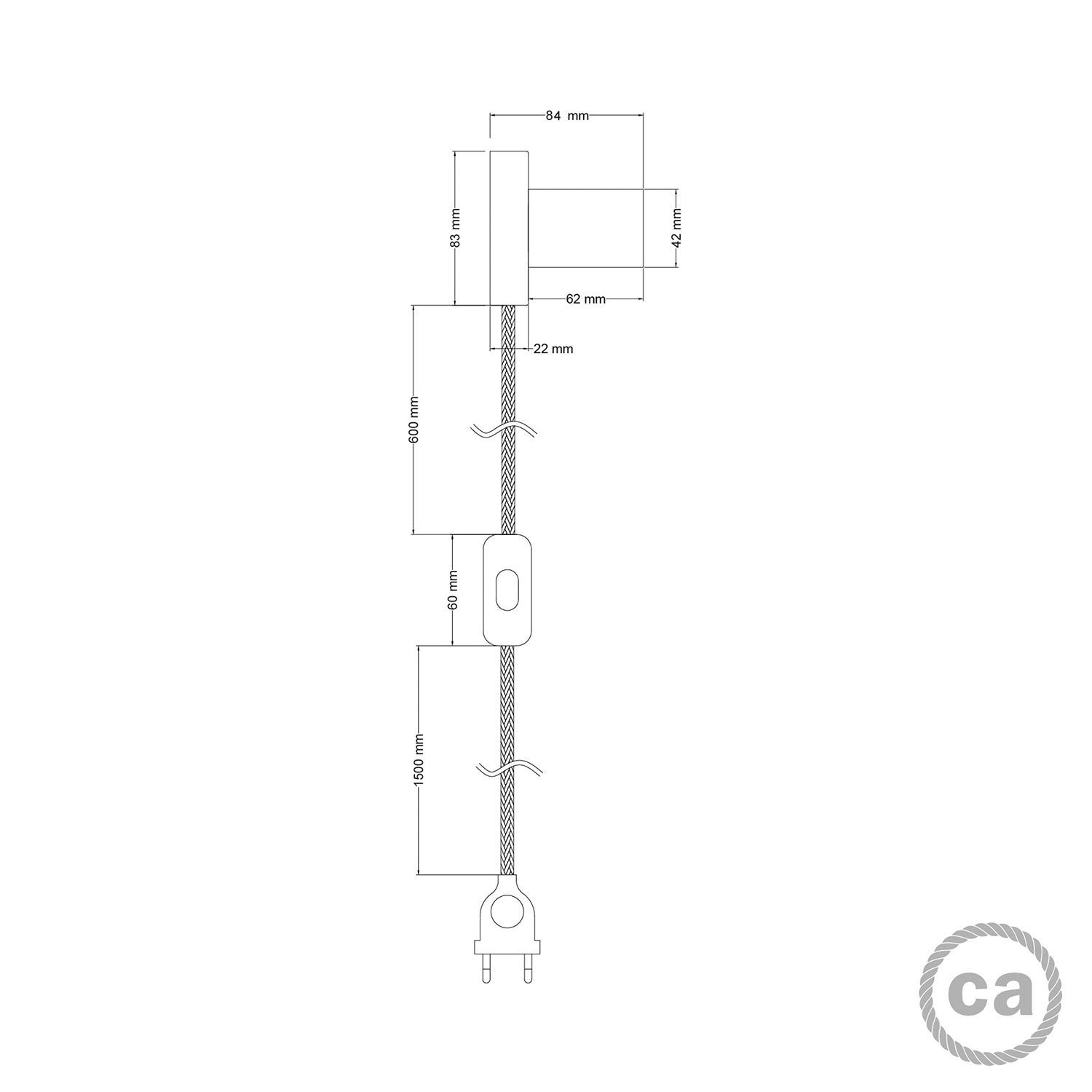 Lampada Spostaluce in metallo - Titanio satinato