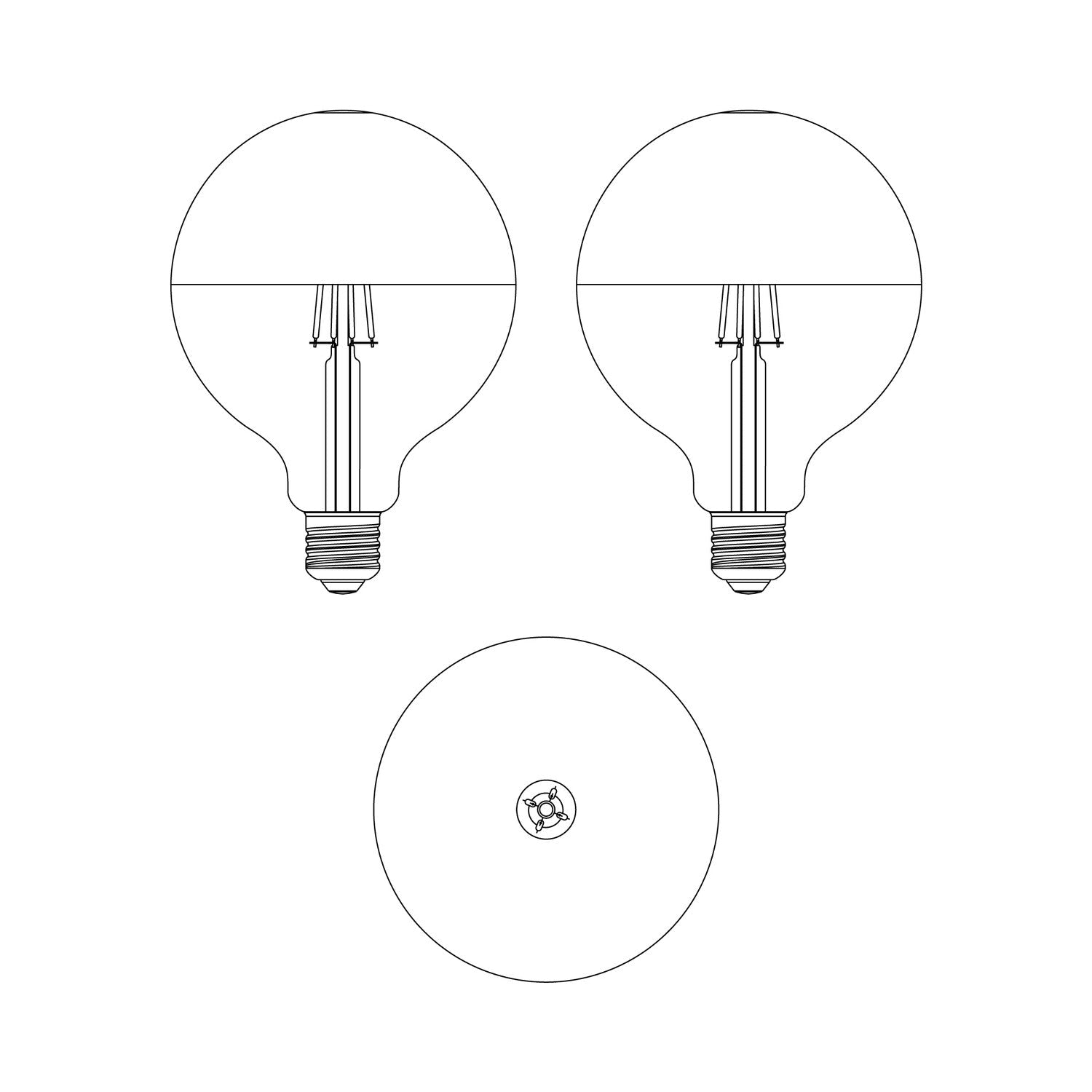 Lampadina LED Maria G125 4,8W 806Lm E27 2700K Dimmerabile - Blu