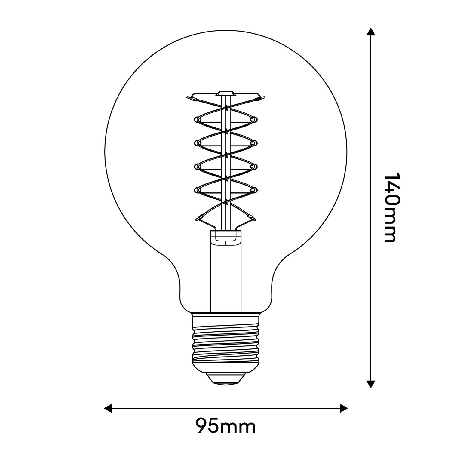 Lampadina LED Smoky Globo G95 4,8W 250Lm E27 1800K Dimmerabile - D03