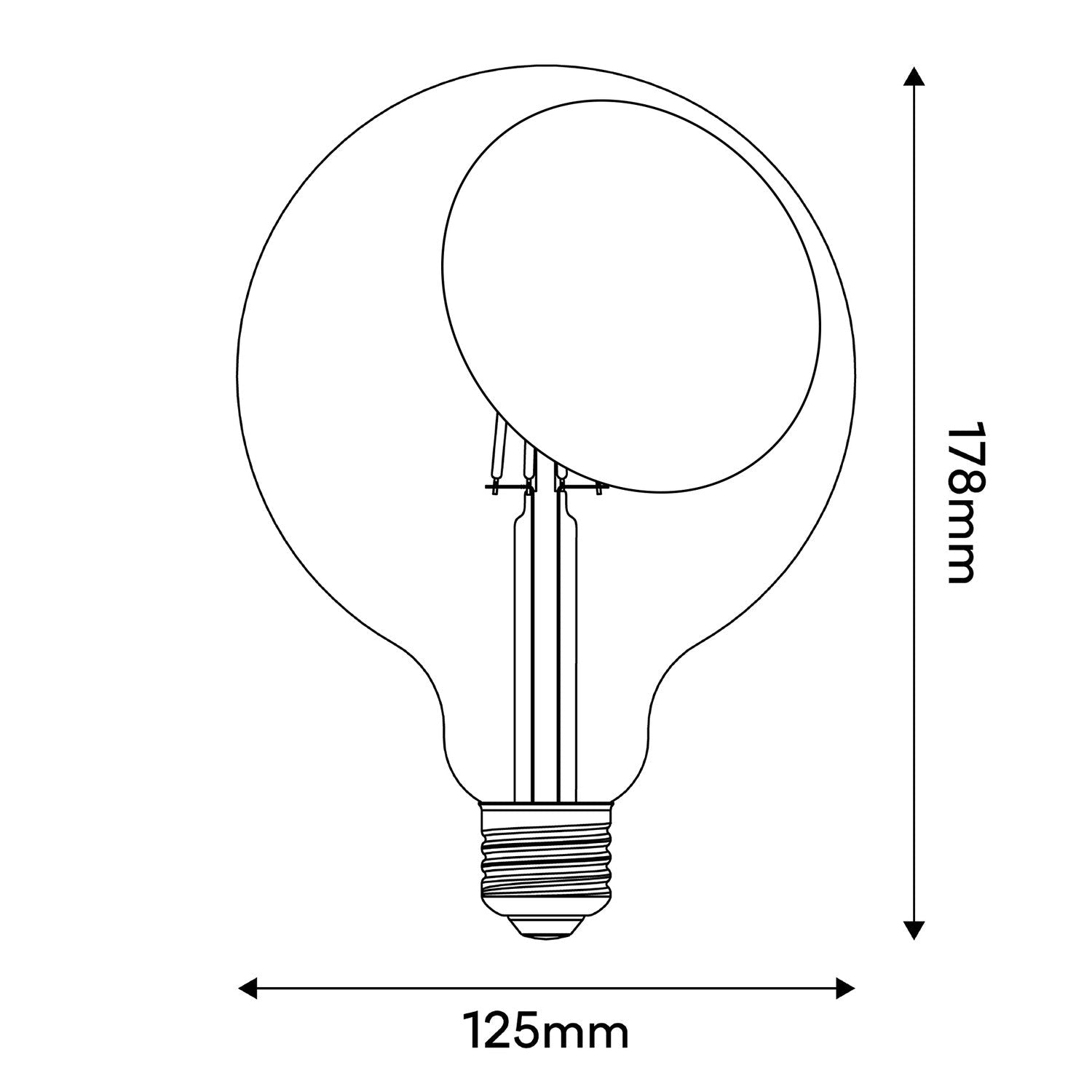 Lampadina LED Sofia G125 4,8W 806Lm E27 2700K Dimmerabile - Nero