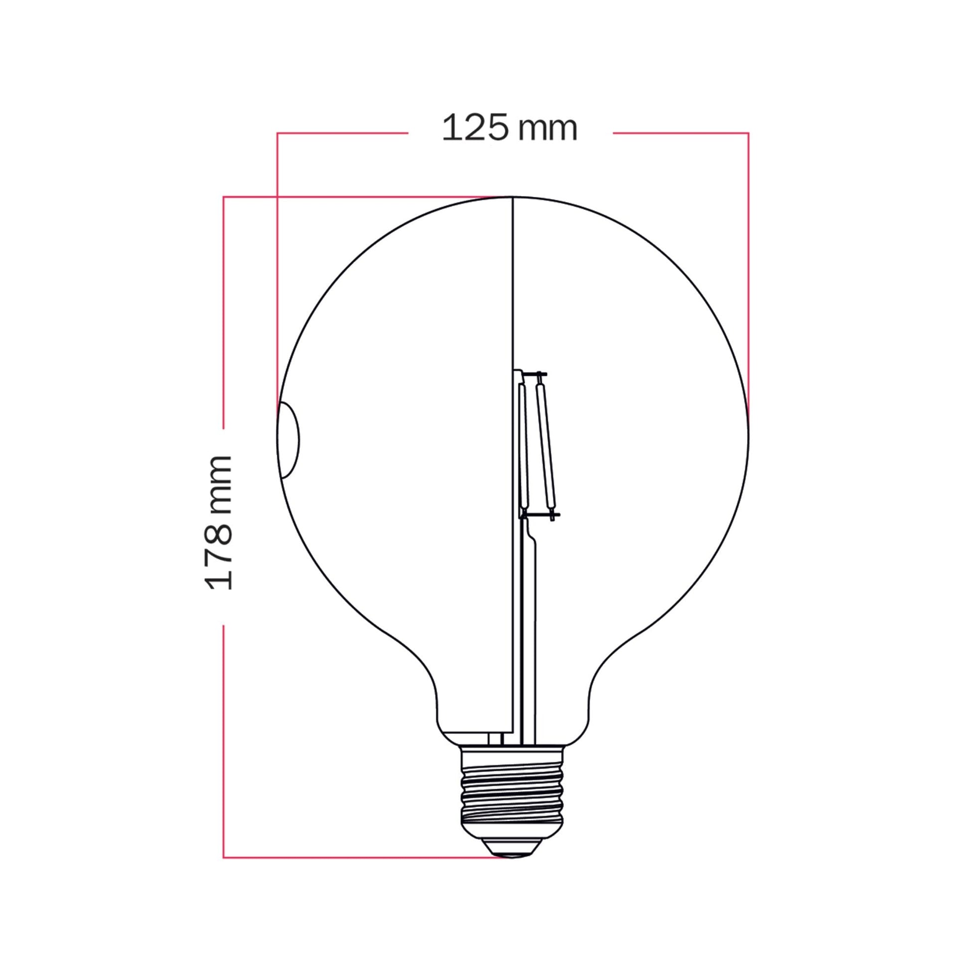 Lampadina LED Talia G125 4,8W 806Lm E27 2700K Dimmerabile - Grigio
