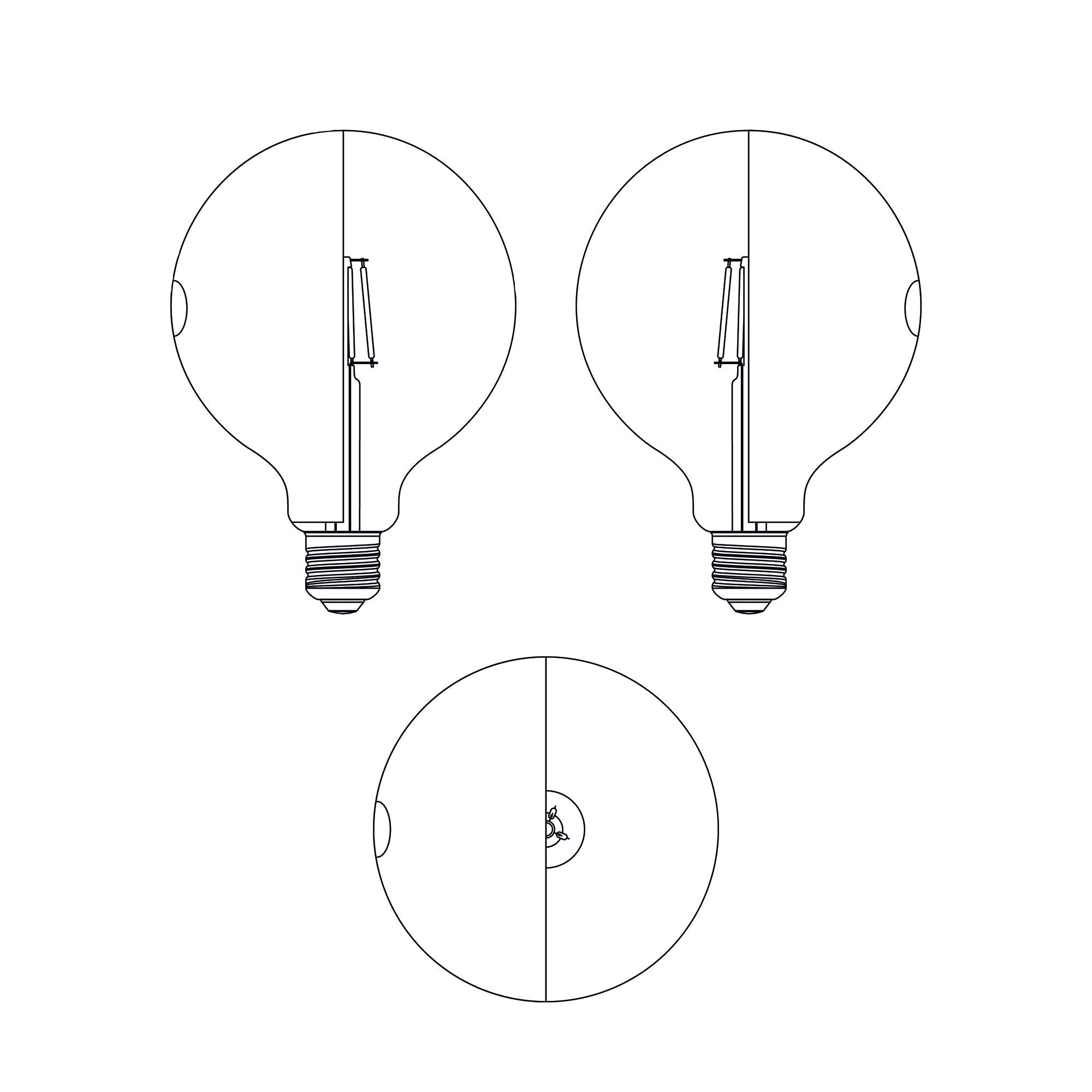Lampadina LED Talia G125 4,8W 806Lm E27 2700K Dimmerabile - Grigio