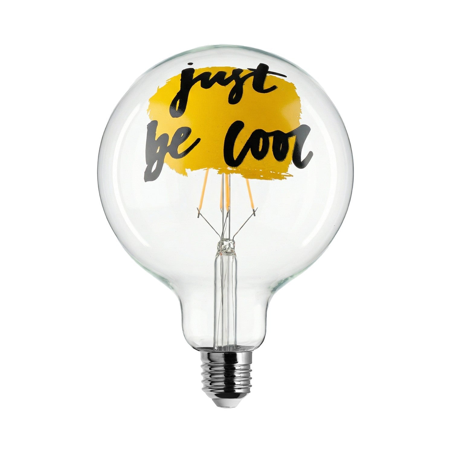 Lampadina LED Tattoo "Just Be Cool" G125 4,5W 470Lm E27 2700K Dimmerabile