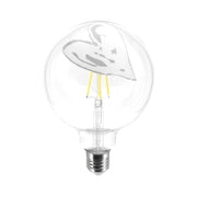Lampadina LED Tattoo Pop Heart G125 4,5W 470Lm E27 2700K Dimmerabile - Bianco
