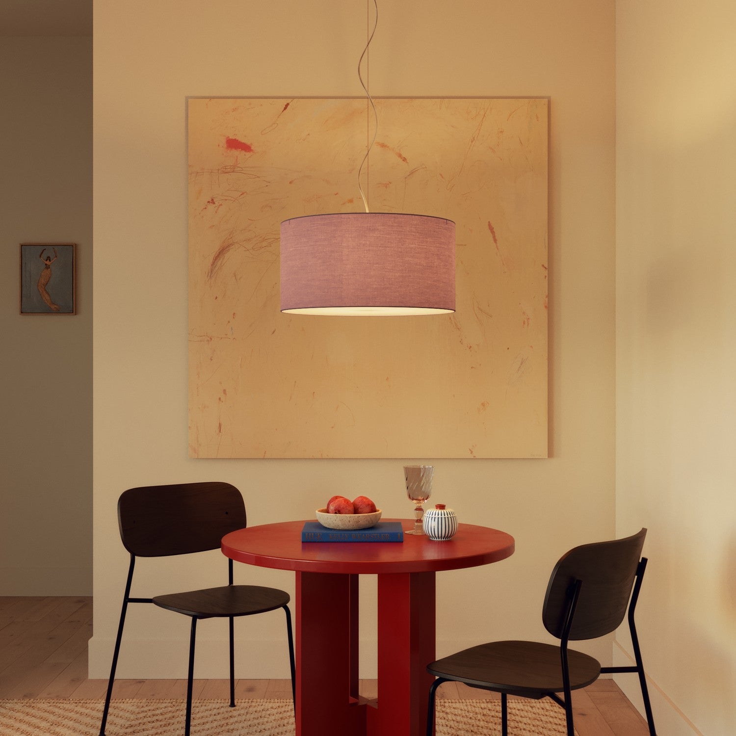 Paralume Cilindro XL in tessuto con attacco E27 - Made in Italy - Teletta Lilla