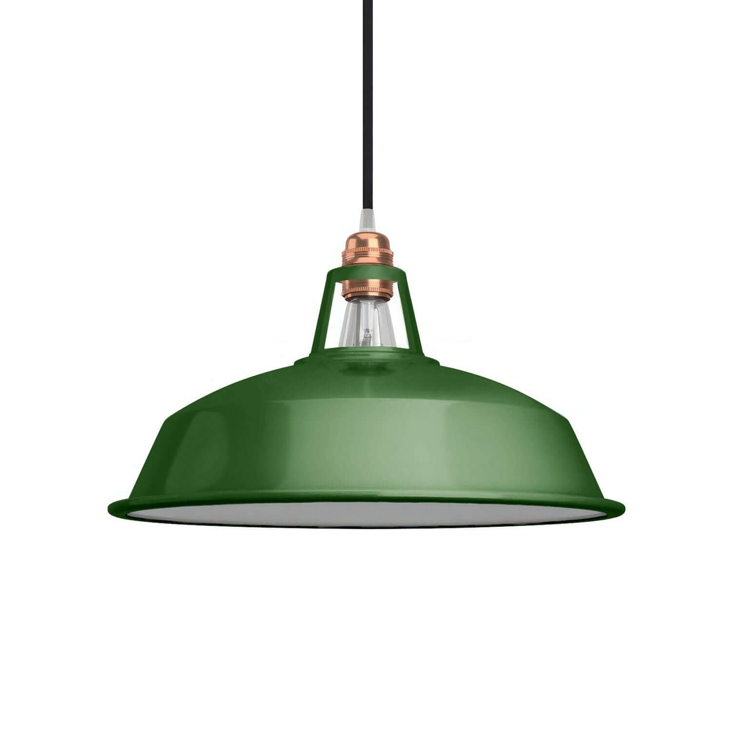 Paralume Harbour in metallo smaltato con attacco E27, diametro 38 cm - Verde