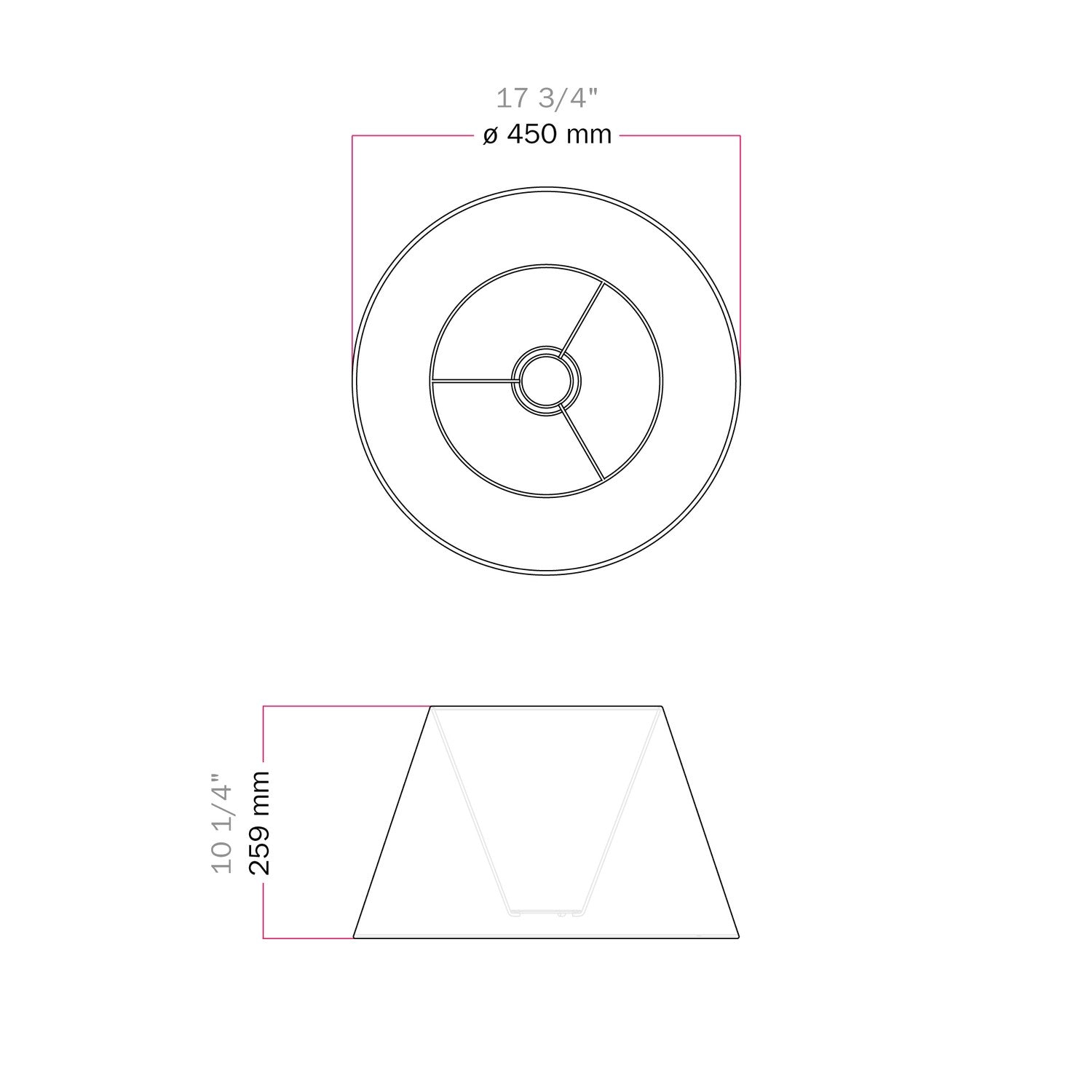 Paralume Impero L per lampada da tavolo o applique con attacco E27 - Made in Italy - Lana Blu
