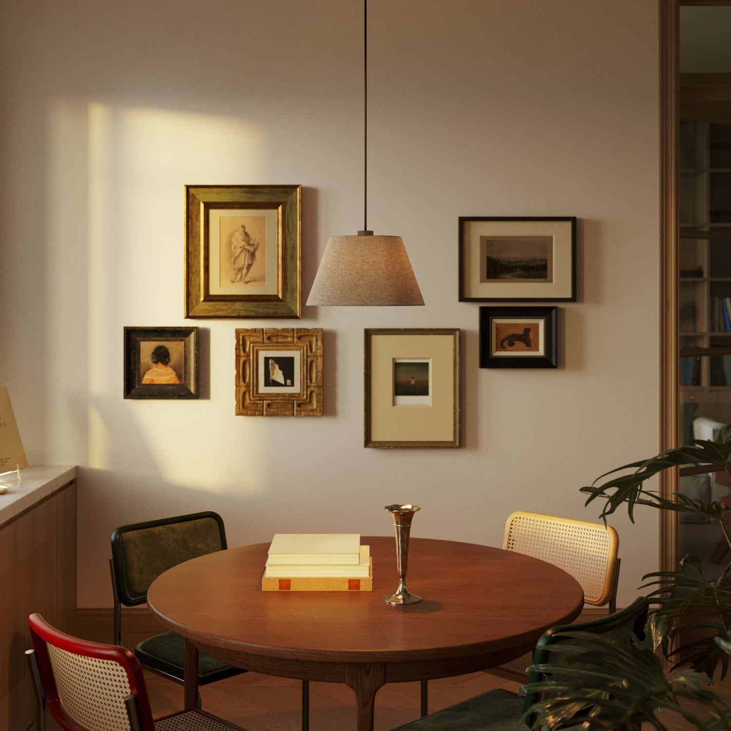 Paralume Impero M per sospensione con attacco E27 - Made in Italy - Lana Grigio Chiaro