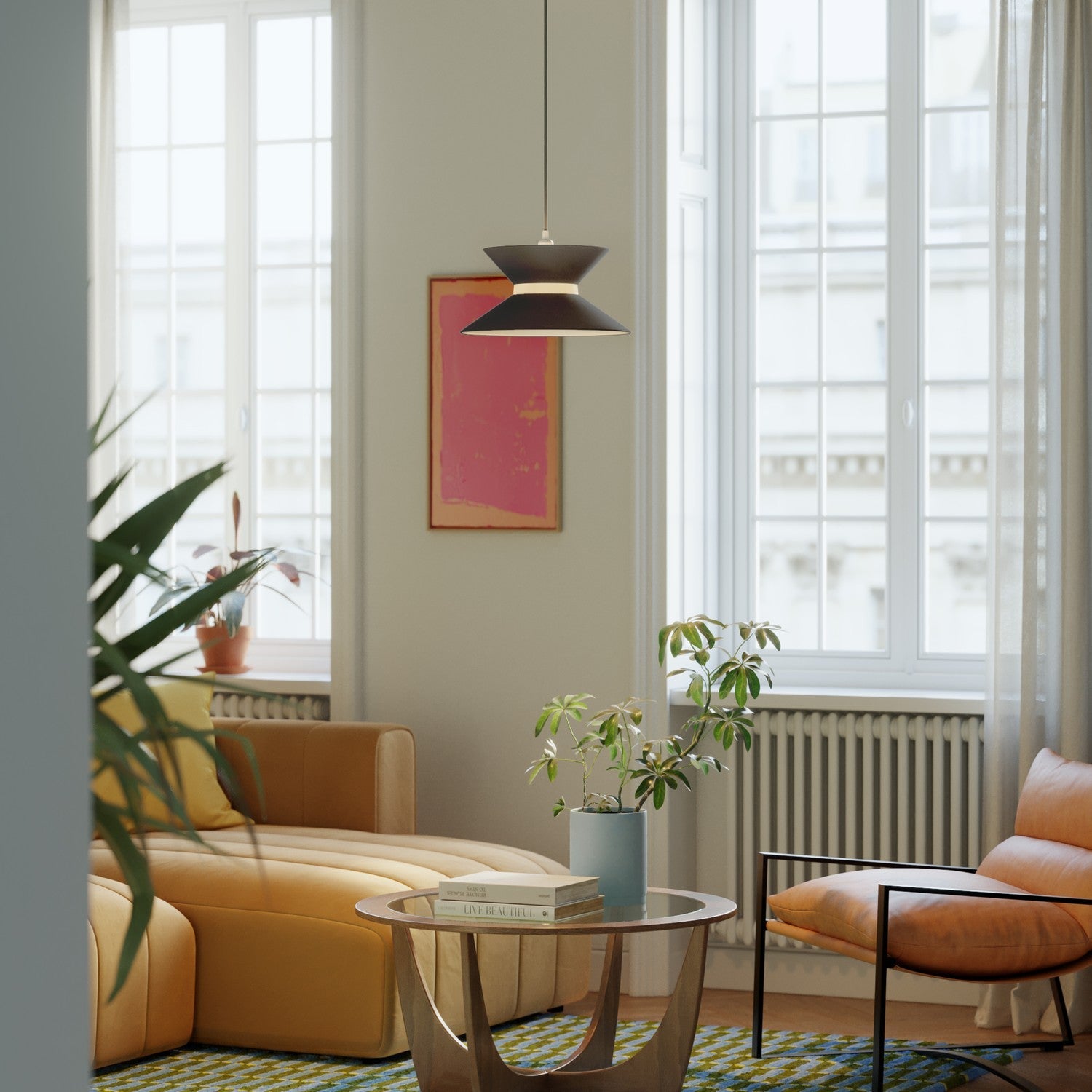 Paralume in tessuto Clessidra Teletta antracite - Made in Italy Arenal sabbia