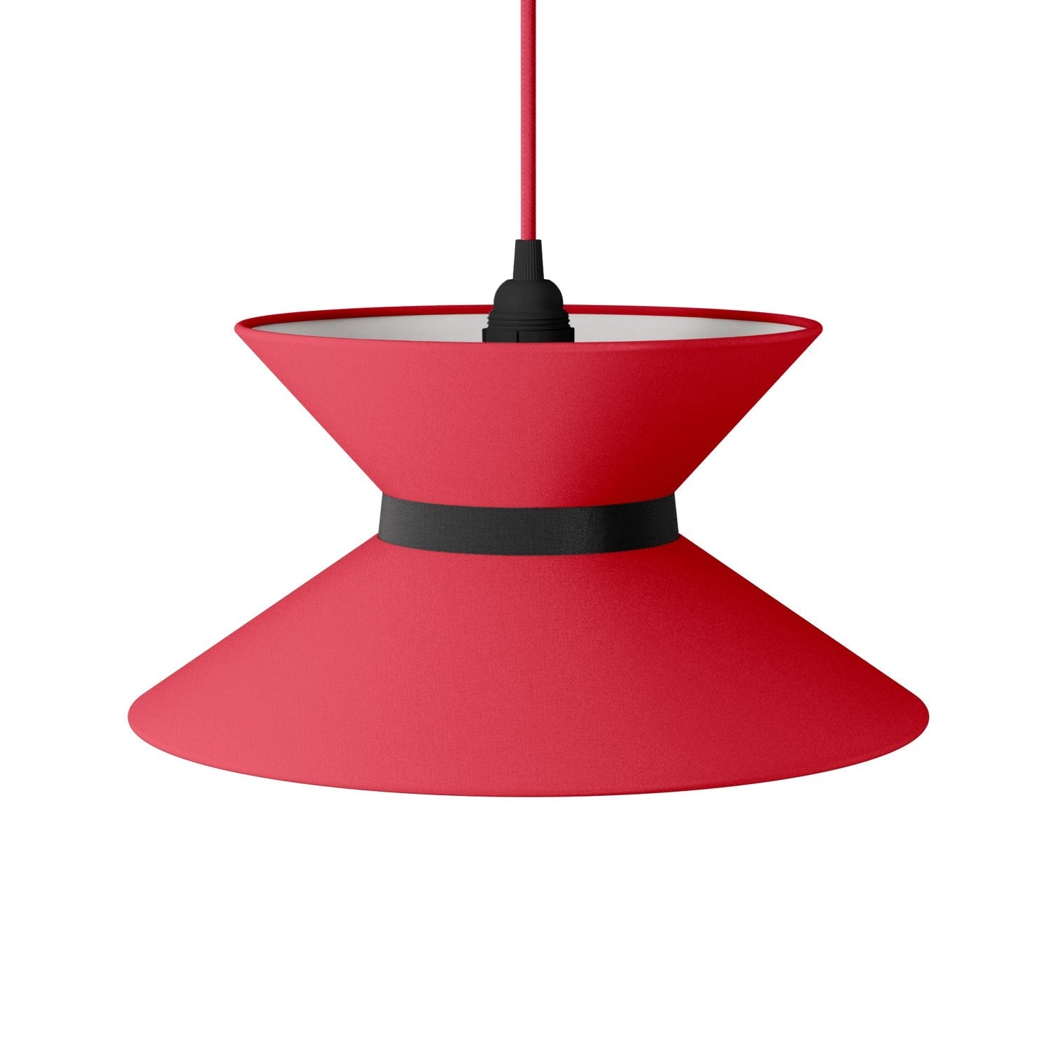 Paralume in tessuto Clessidra Teletta rosso - Made in Italy Teletta antracite