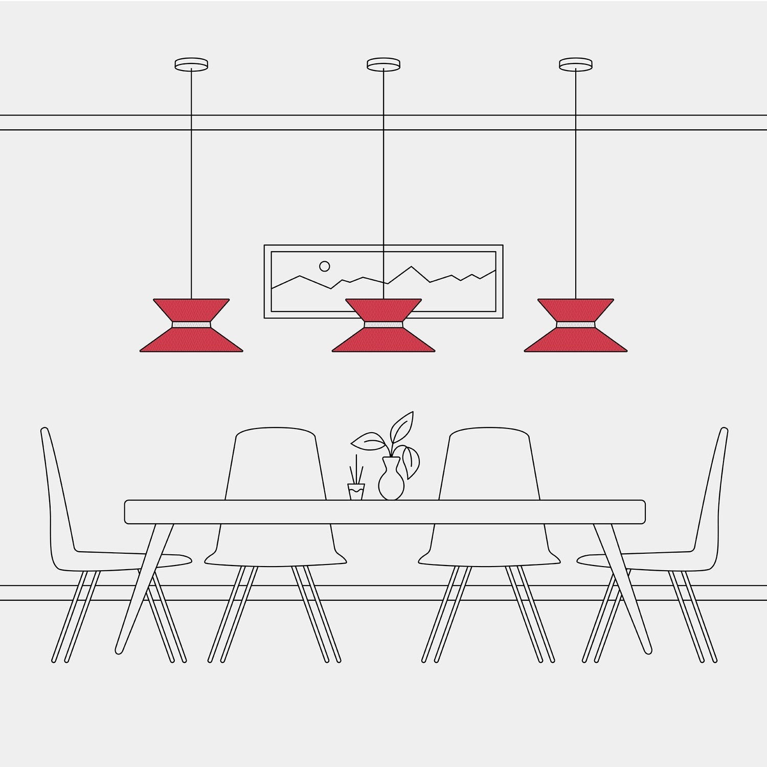 Paralume in tessuto Clessidra Teletta rosso - Made in Italy Arenal sabbia