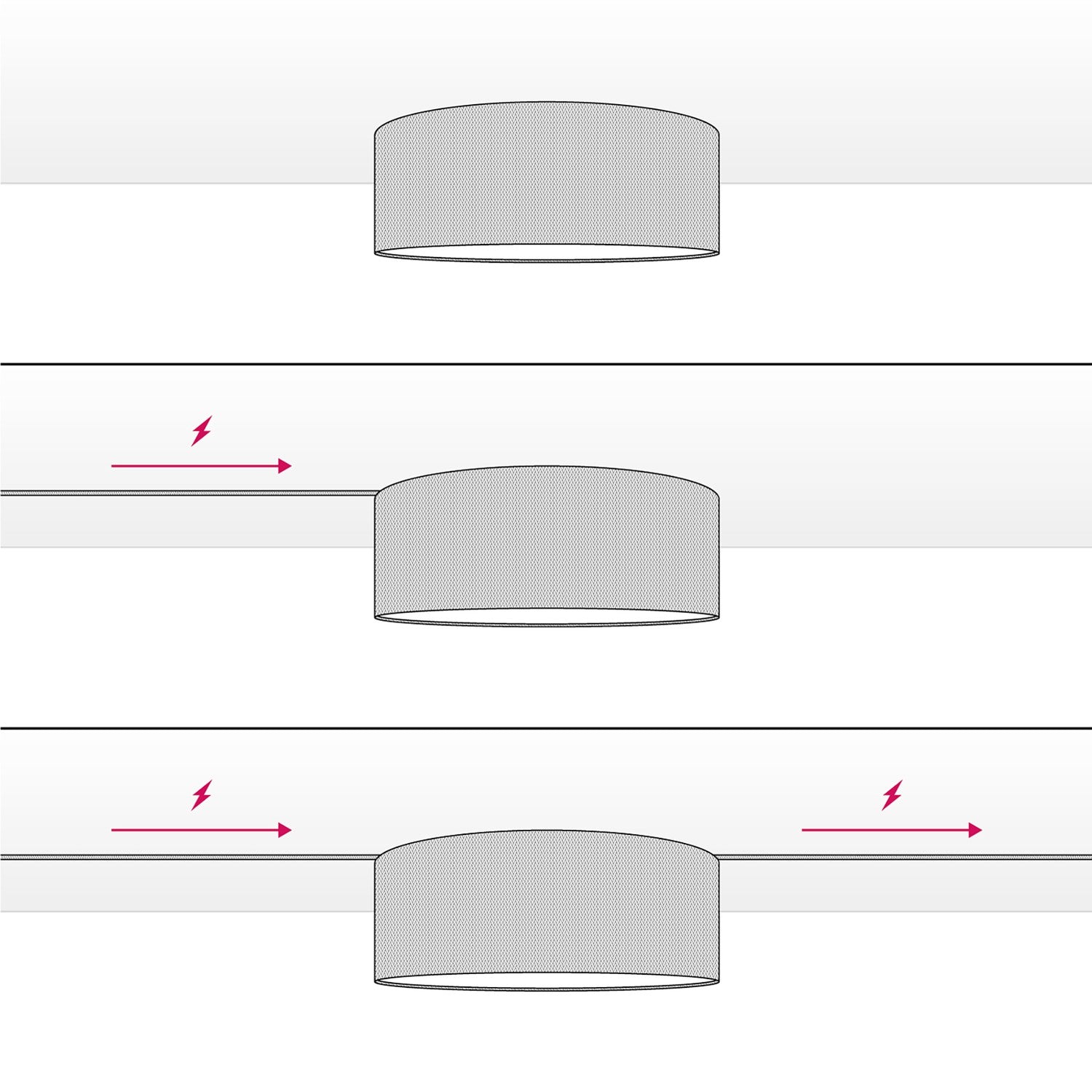 Plafoniera in tessuto Medium - Made in Italy - Lana Grigio Scuro