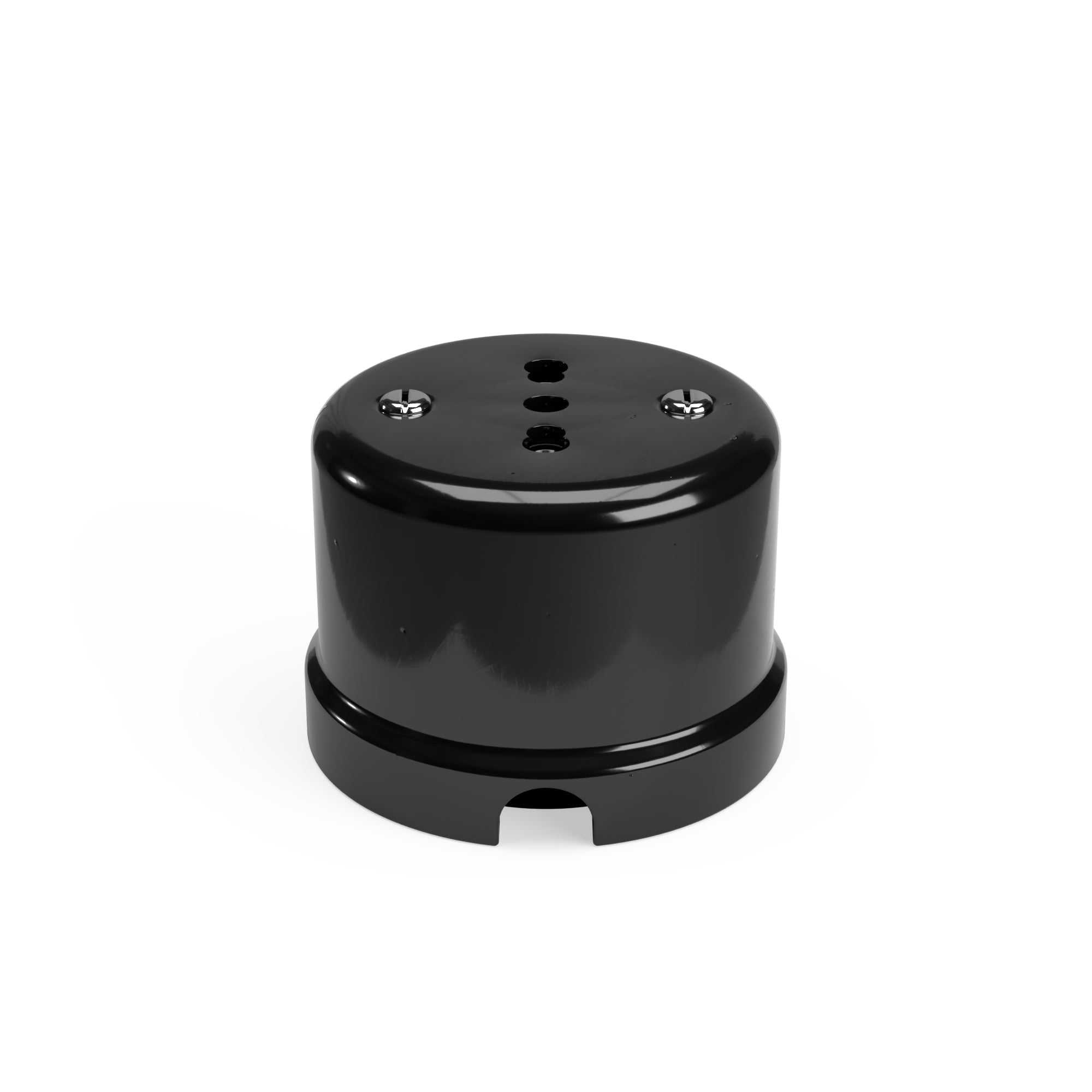 Presa bipasso italiana 10/16A in porcellana da parete - Nero