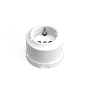 Presa Schuko in porcellana da parete - Bianco