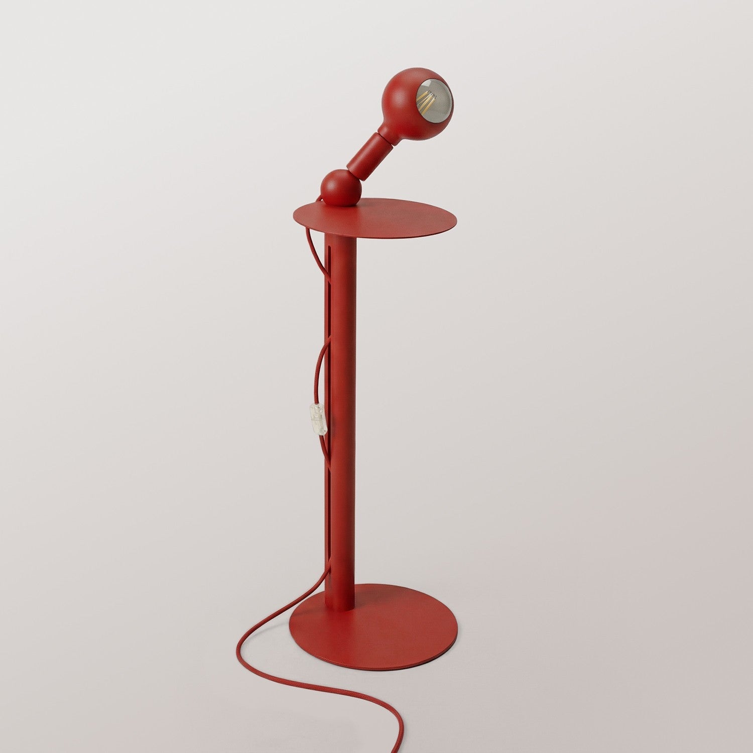 Rocco - Lampada da terra con spina UK e lampadina Camo - Rosso