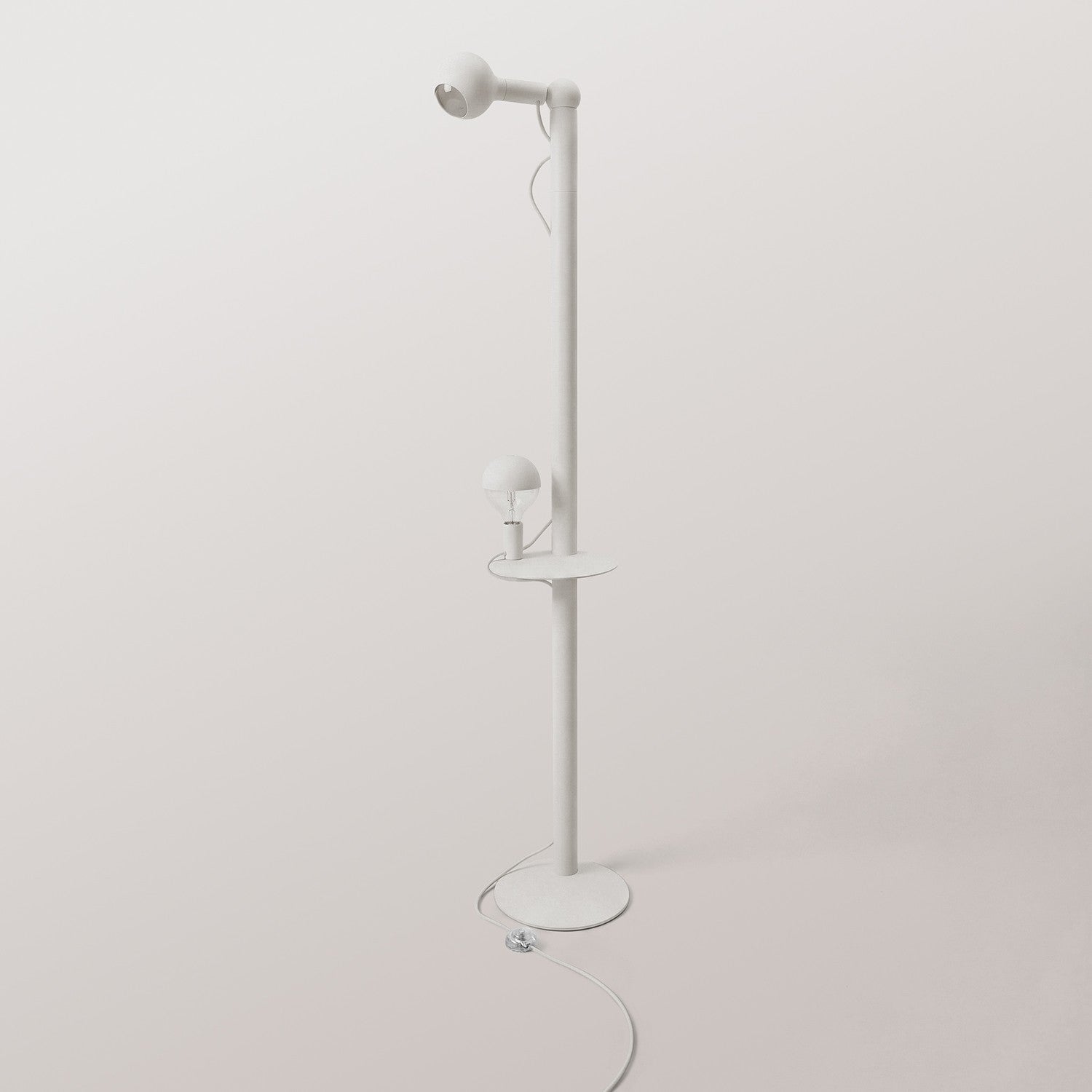 Rocco XXL - Lampada da terra con spina UK e lampadina Maria e Camo - Bianco