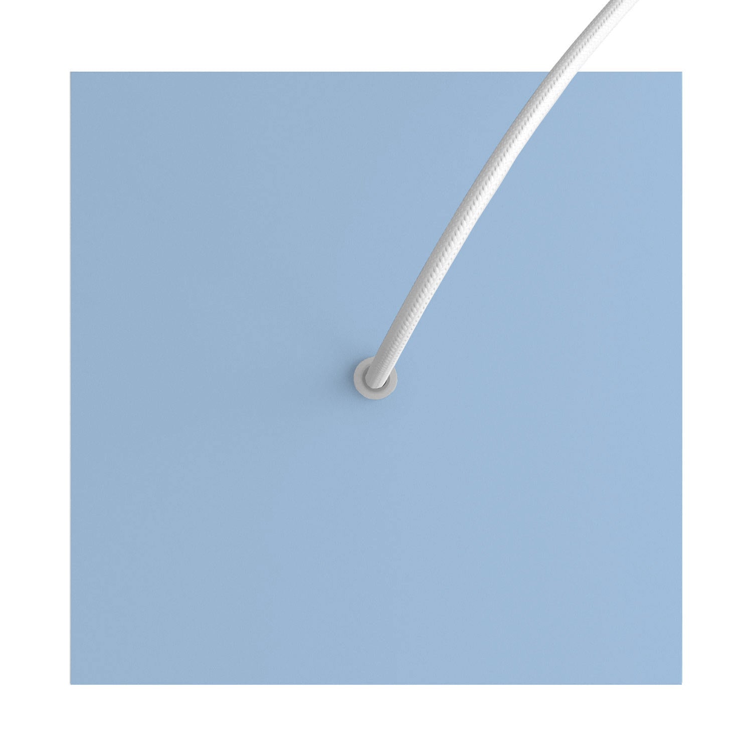 Rosone Rose-One quadrato, 200 mm con 1 foro e 4 fori laterali - Blu carta da zucchero Bianco